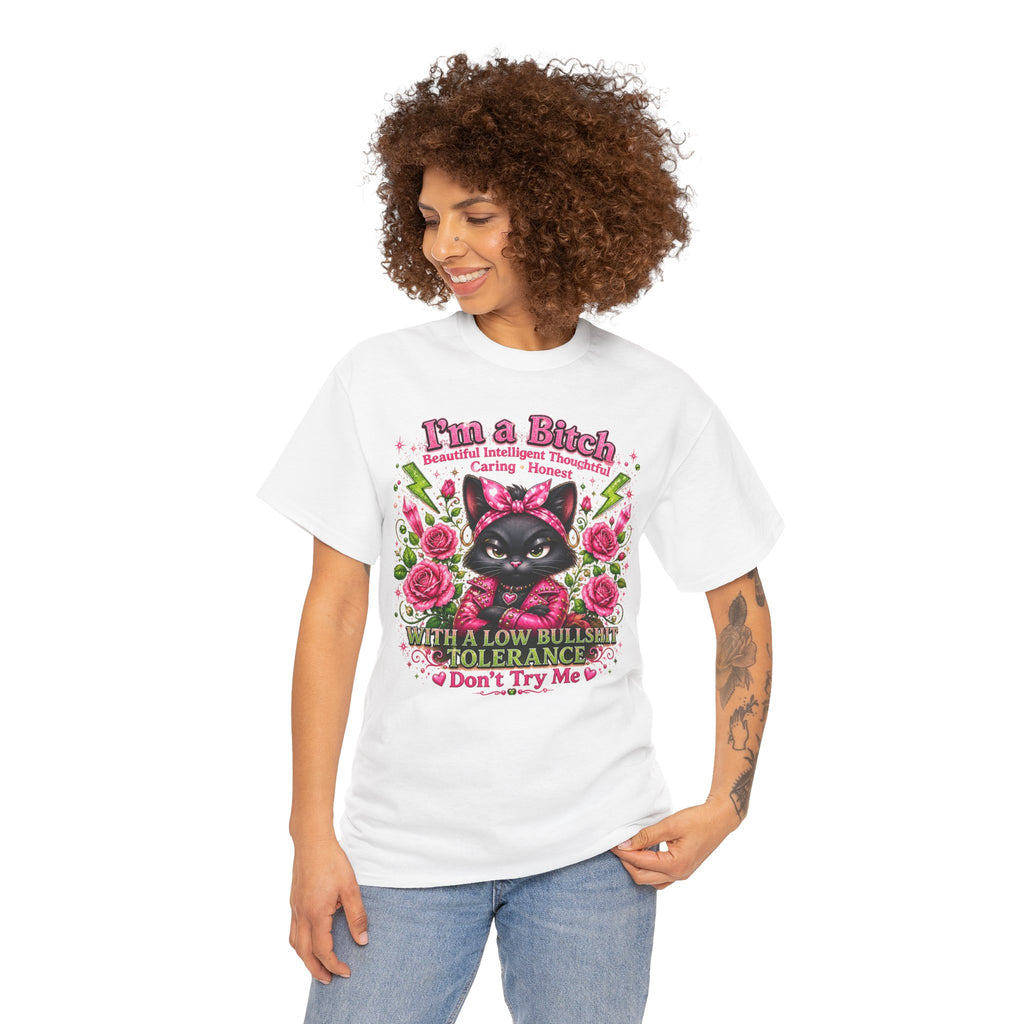I'm a B.I.T.C.H. Sassy Cat Shirt – Beautiful Intelligent Thoughtful Caring Honest | Funny Attitude Tee