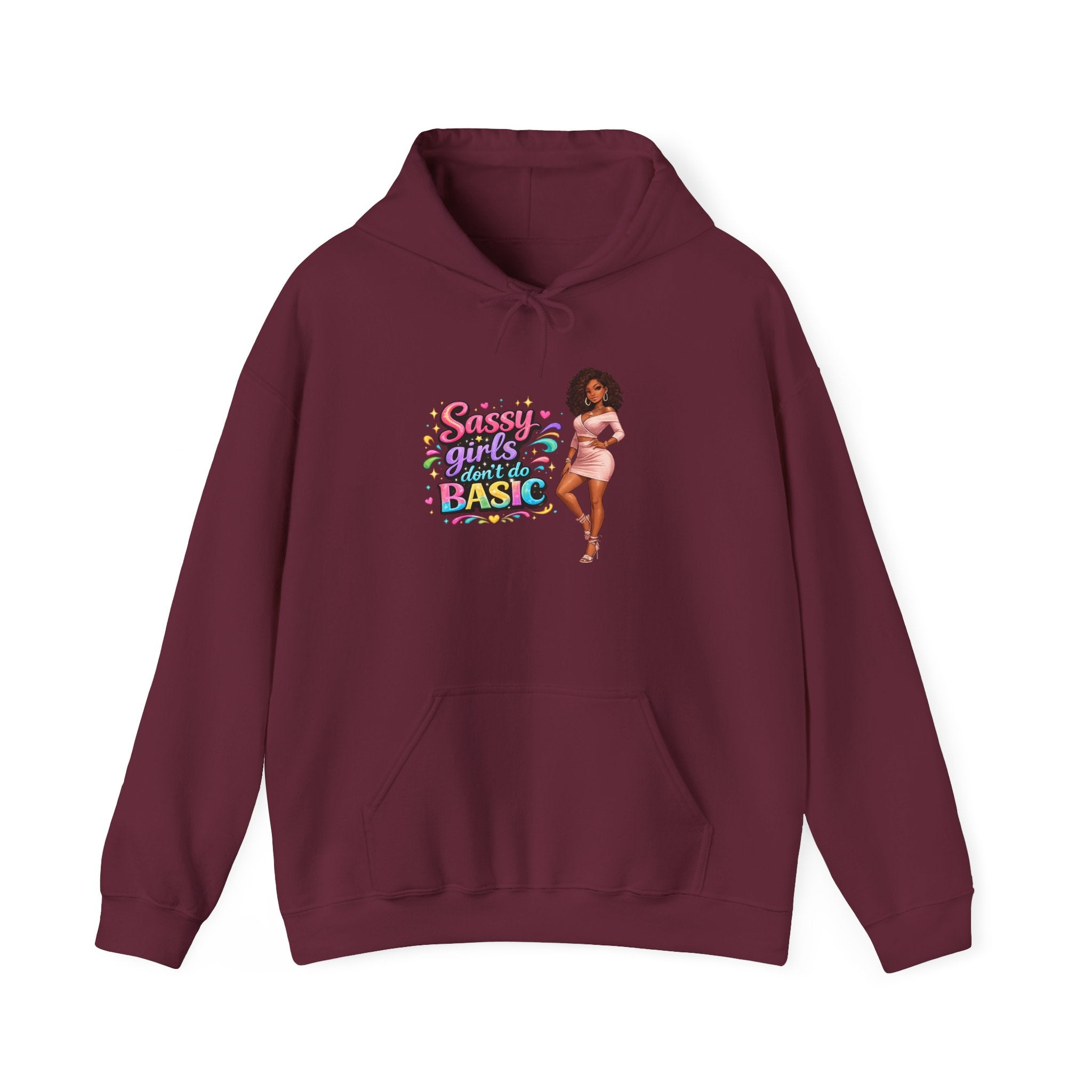 Sassy Girl Isn’t Basic Hoodie – Cute Afro Girl Graphic Sweatshirt