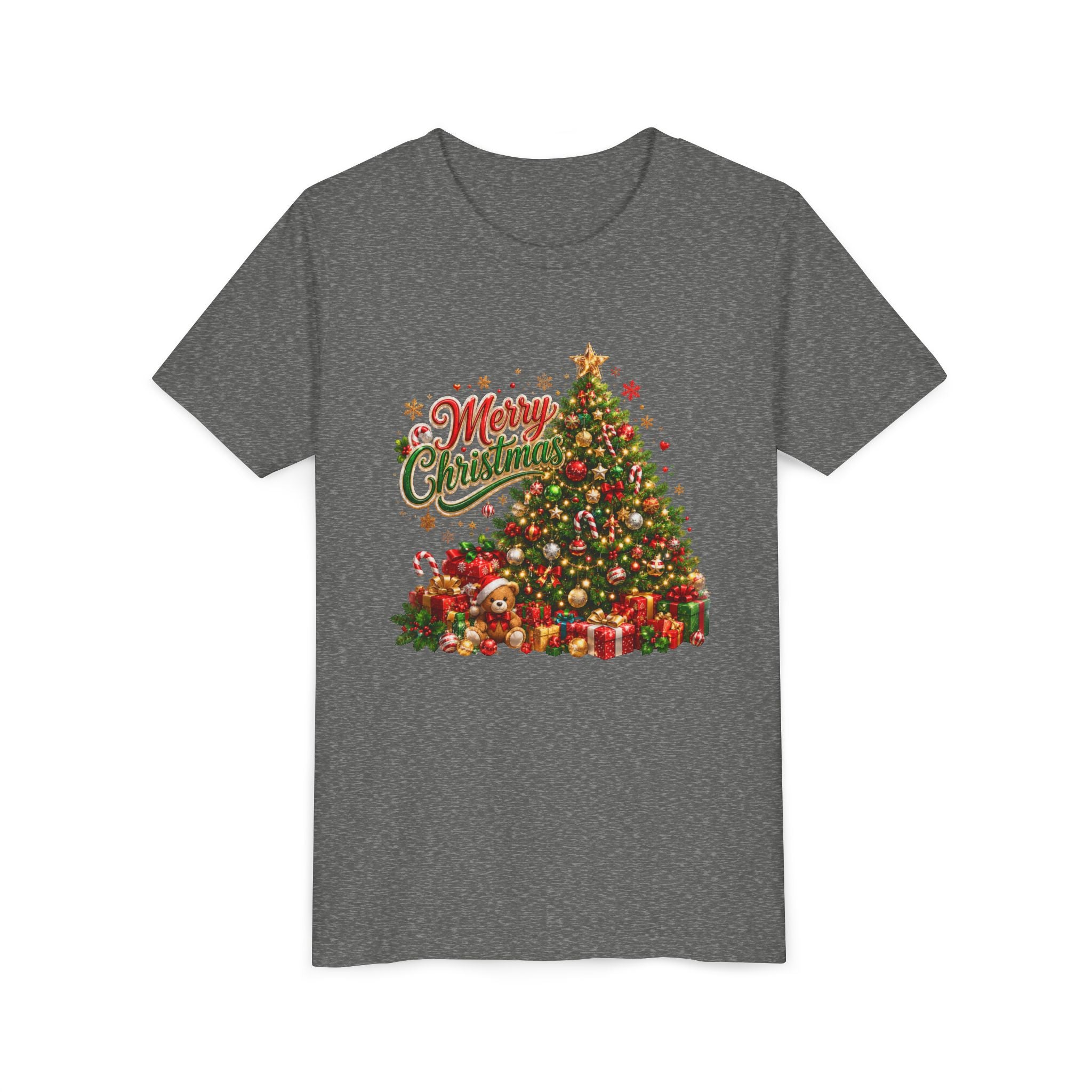 Merry Christmas Tree Shirt – Classic Holiday Tee | Christmas Gift for Kids and Famil