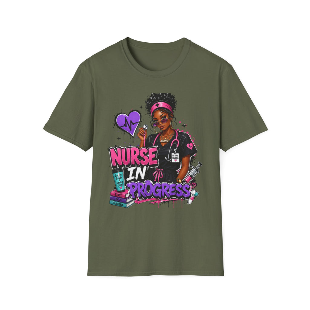Nurse In Progress T-Shirt | Future Nurse Gift | Black Girl Nurse Graphic Tee