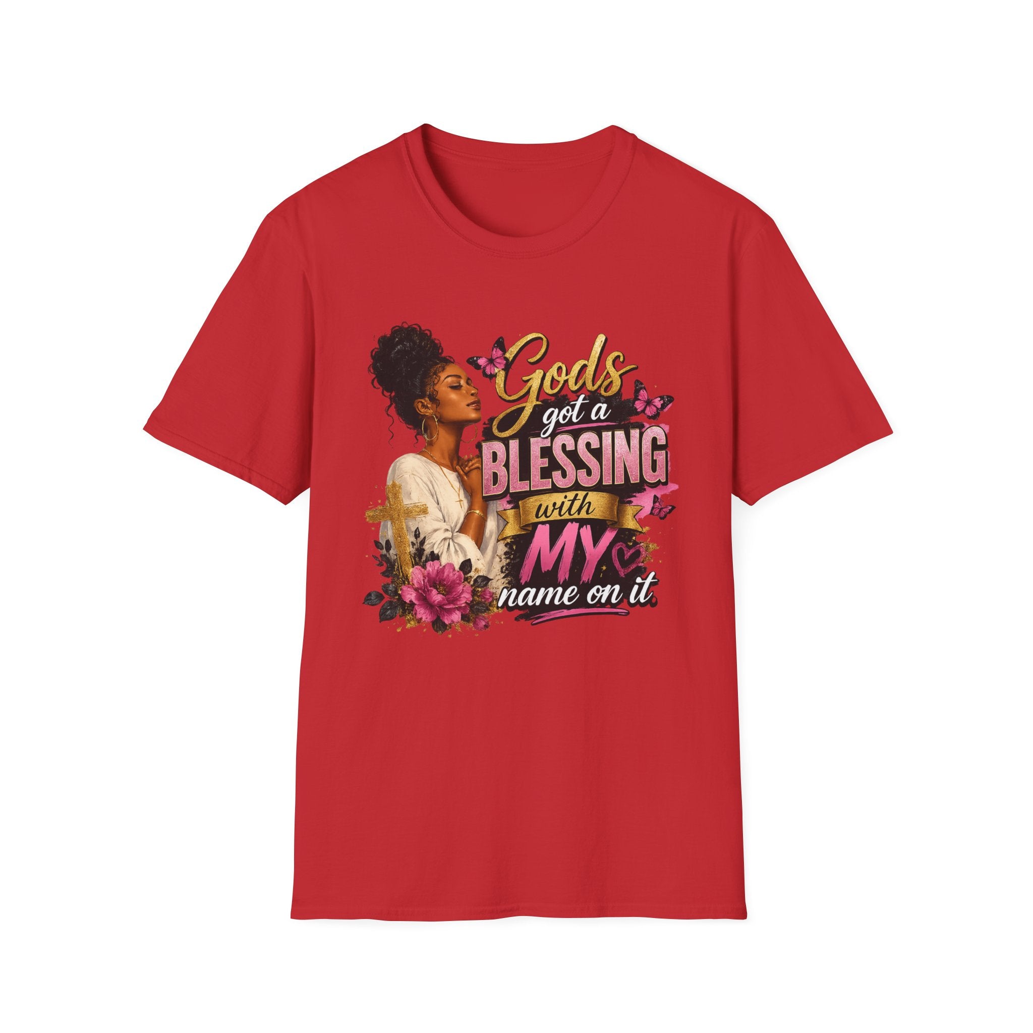 God's Got a Blessing With My Name On It T-Shirt | Faith Tee | Black Woman Prayer Graphic Tee