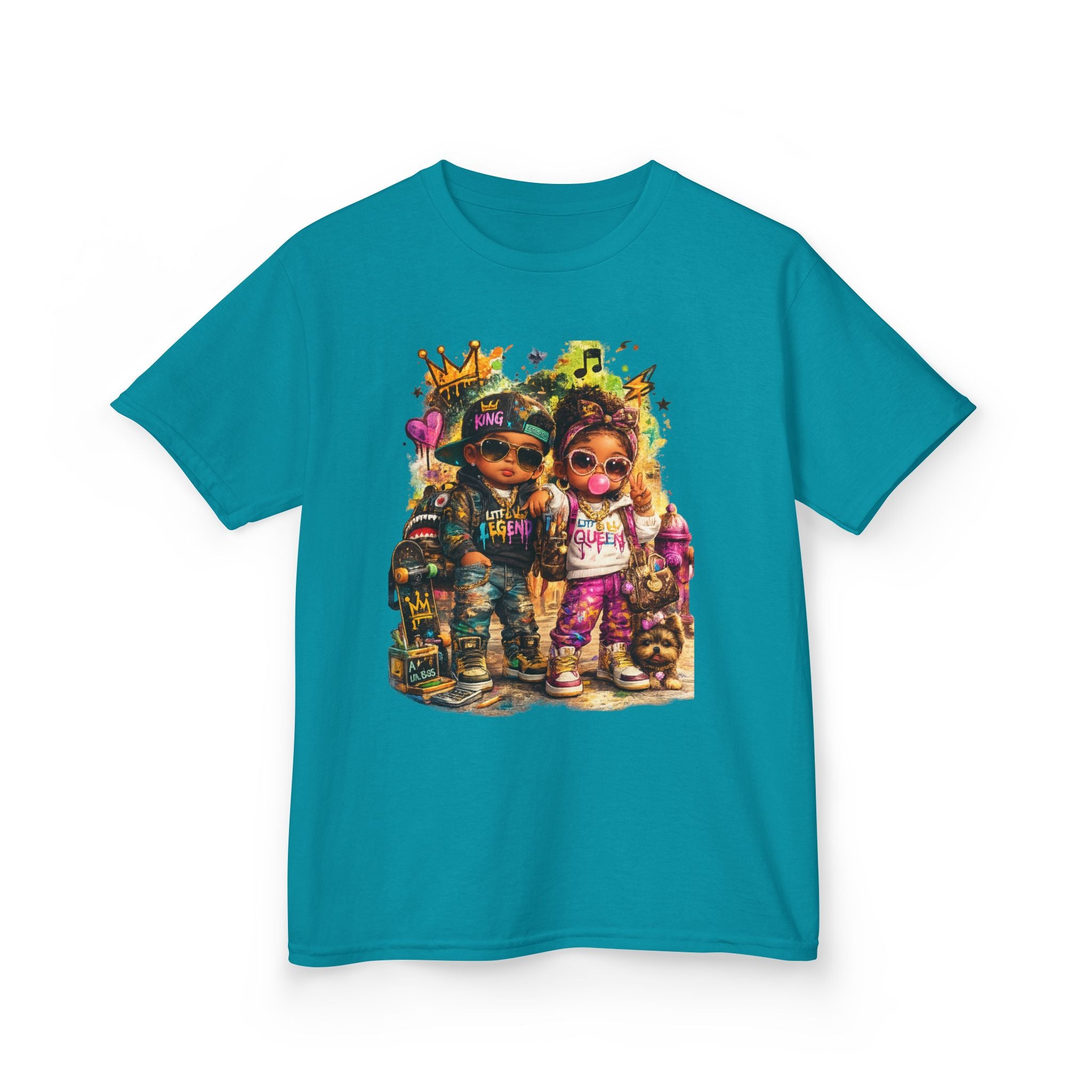 Lil Legend & Lil Queen T-Shirt | Hip Hop Kids Graffiti Graphic Tee | Urban Streetwear Kids Shirt