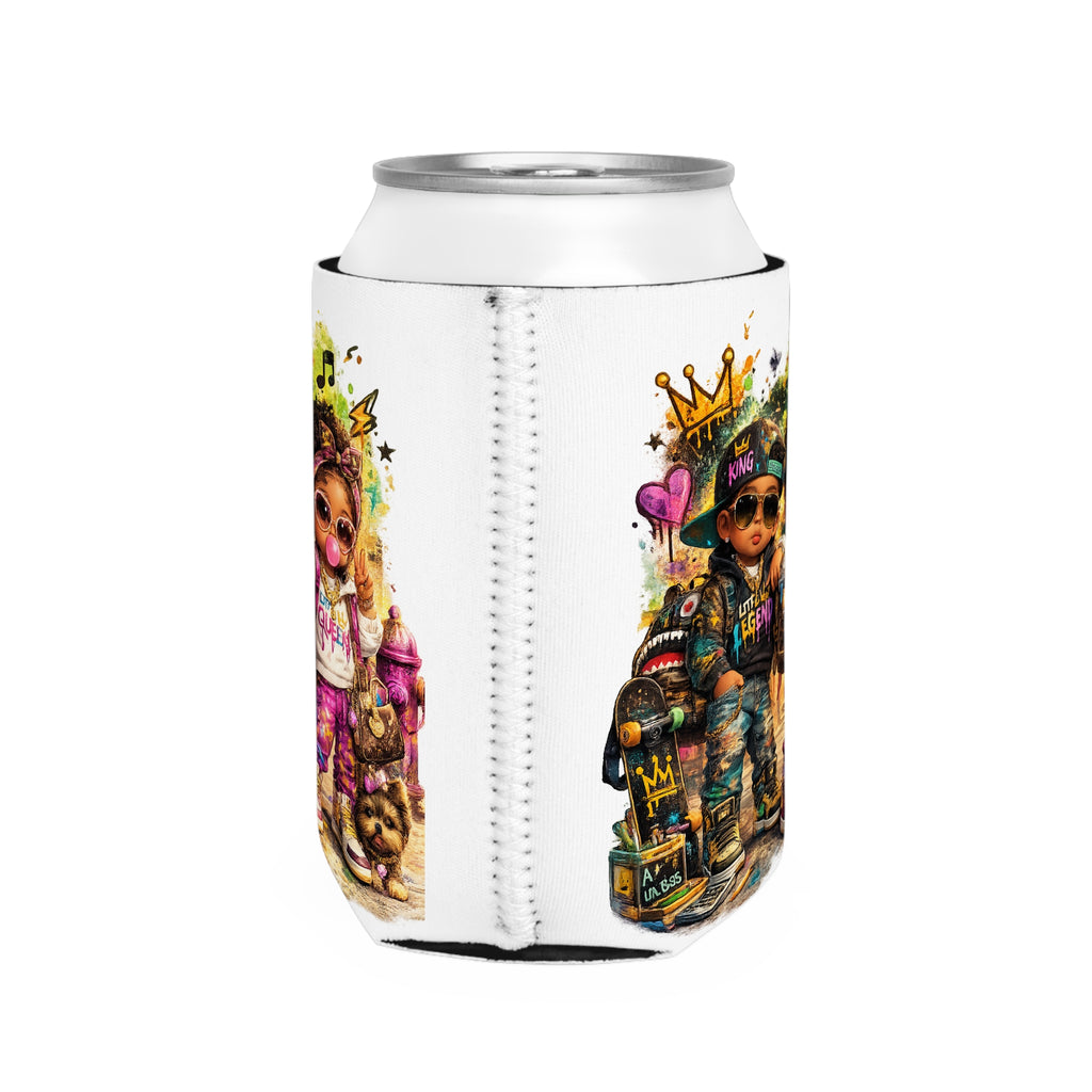 Lil Legend & Lil Queen Can Cooler | Hip Hop Kids Graffiti Can Sleeve | Urban Streetwear Drink Accessory