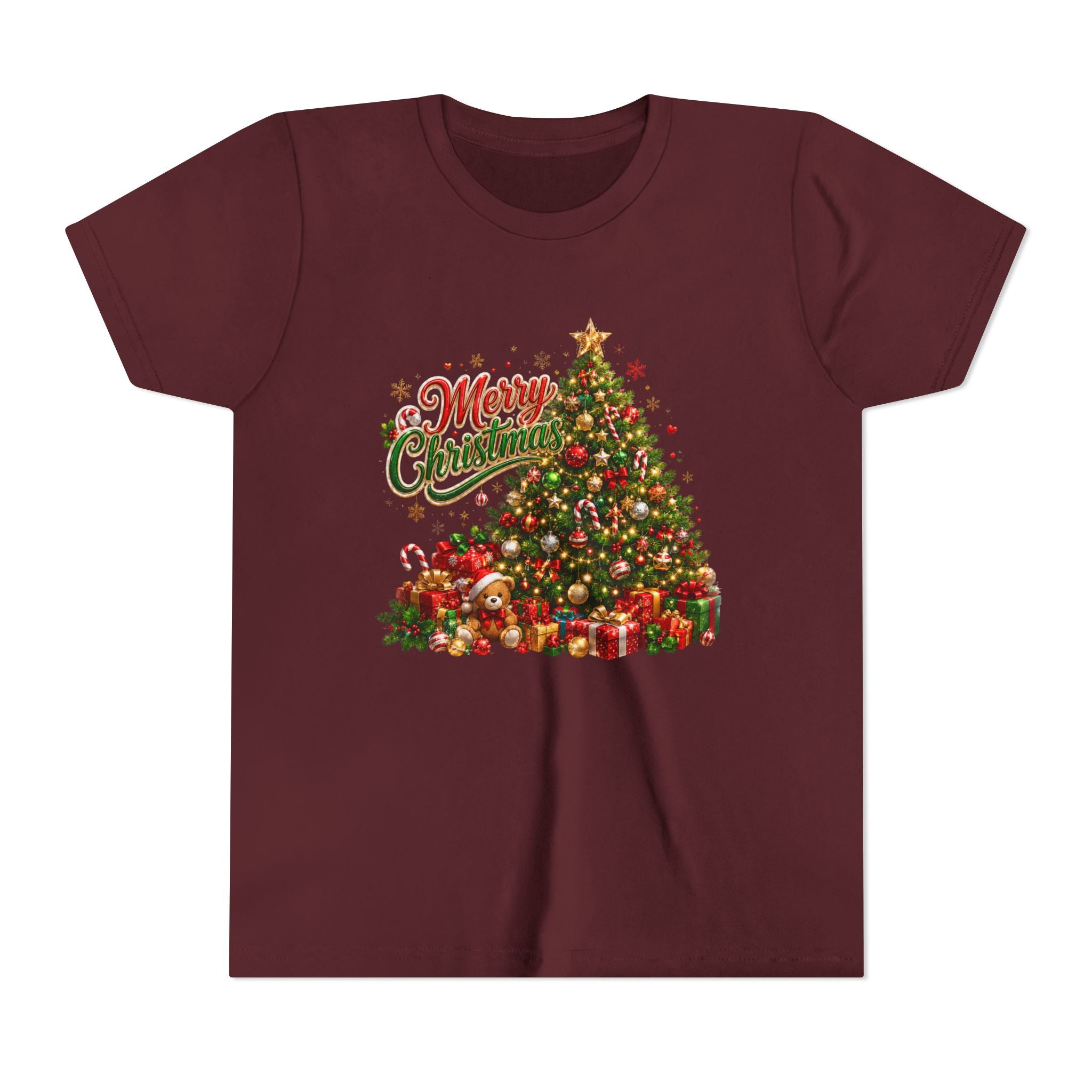 Merry Christmas Tree Shirt – Classic Holiday Tee | Christmas Gift for Kids and Famil