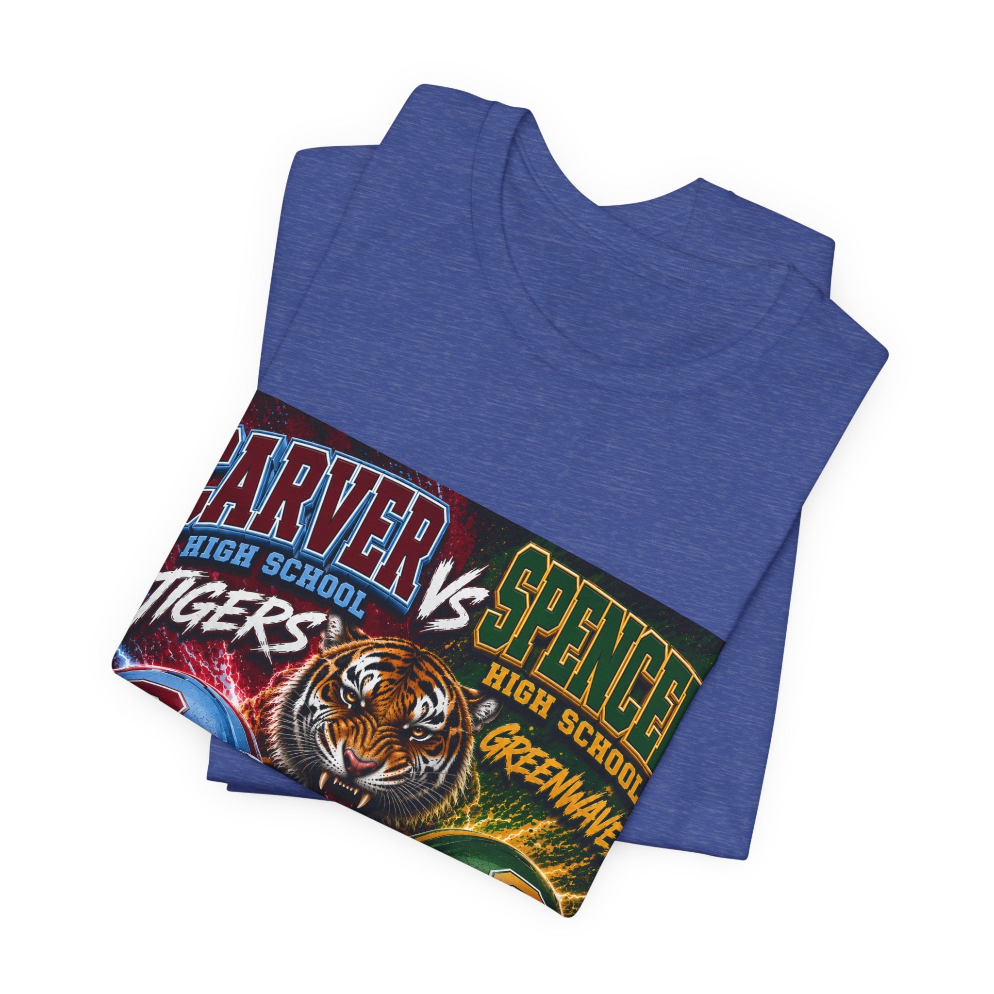 Carver vs Spencer High School Rivalry T-Shirt | Tigers vs Greenwaves Two Schools One Rivalry Tee