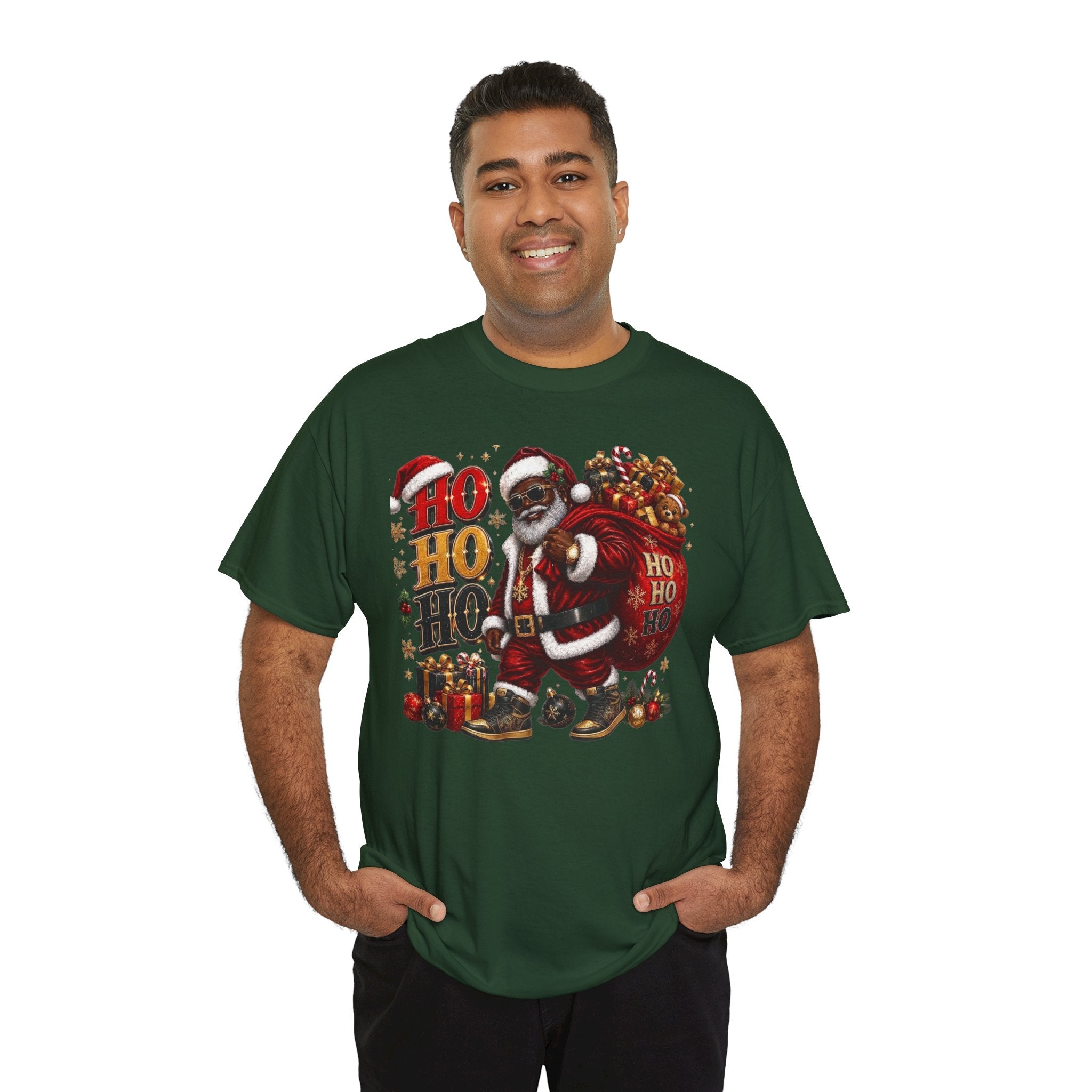 Black Santa Ho Ho Ho Shirt – Melanin Christmas Tee | Holiday Gift for Himz xc
