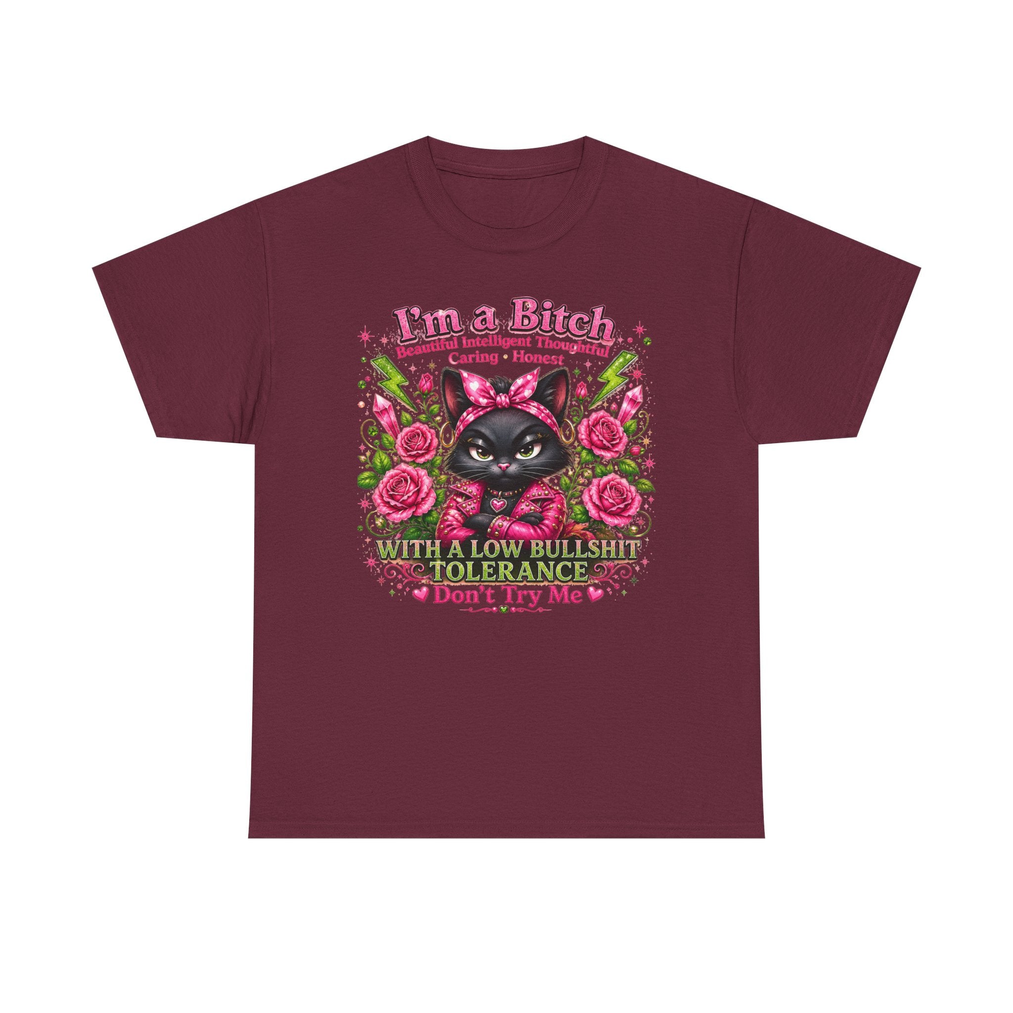 I'm a B.I.T.C.H. Sassy Cat Shirt – Beautiful Intelligent Thoughtful Caring Honest | Funny Attitude Tee
