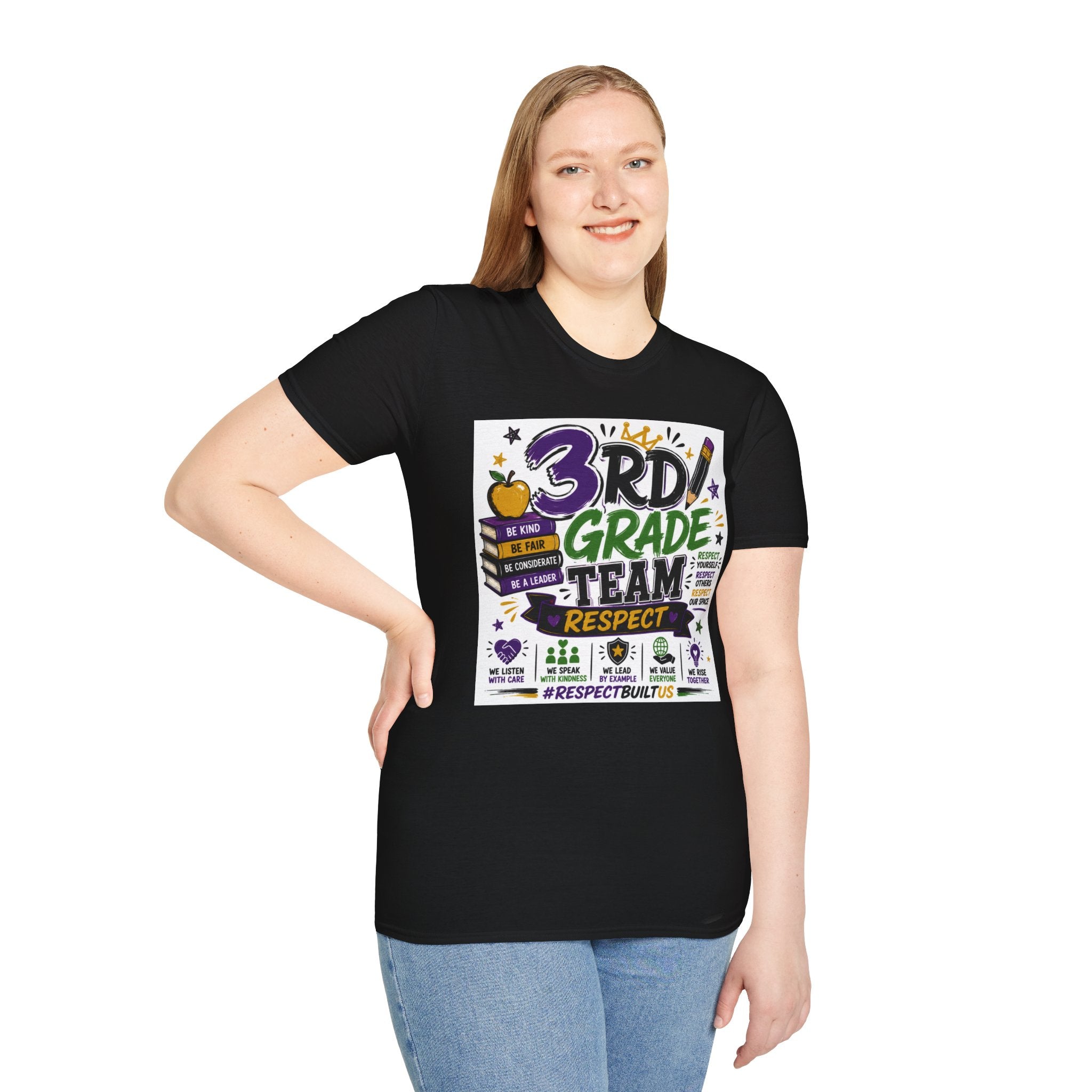 3rd Grade Team T-Shirt — Respect & Be a Leader Teacher/Student School Shirt