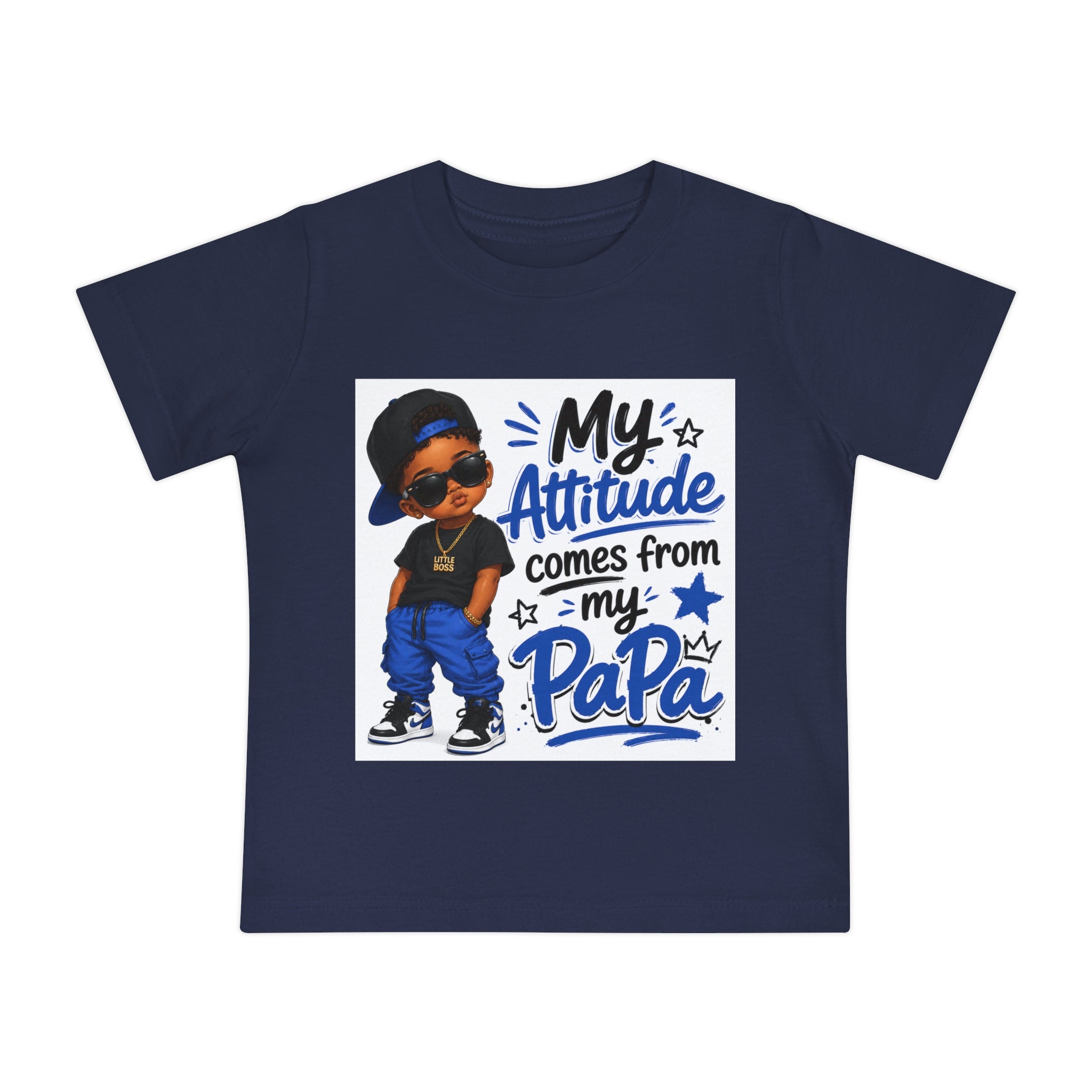 Baby T-Shirt “My Attitude Comes From My Papa” — Cute Papa-Inspired Infant Tee