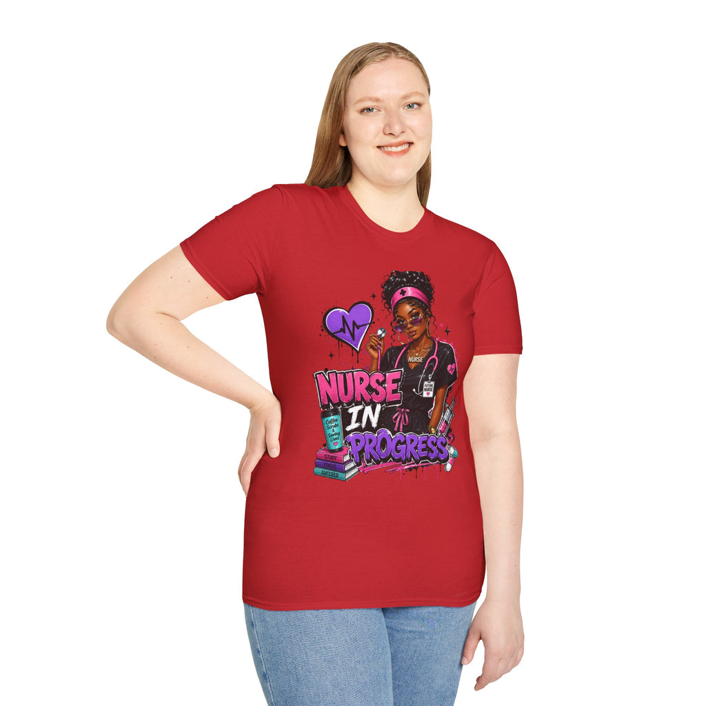 Nurse In Progress T-Shirt | Future Nurse Gift | Black Girl Nurse Graphic Tee