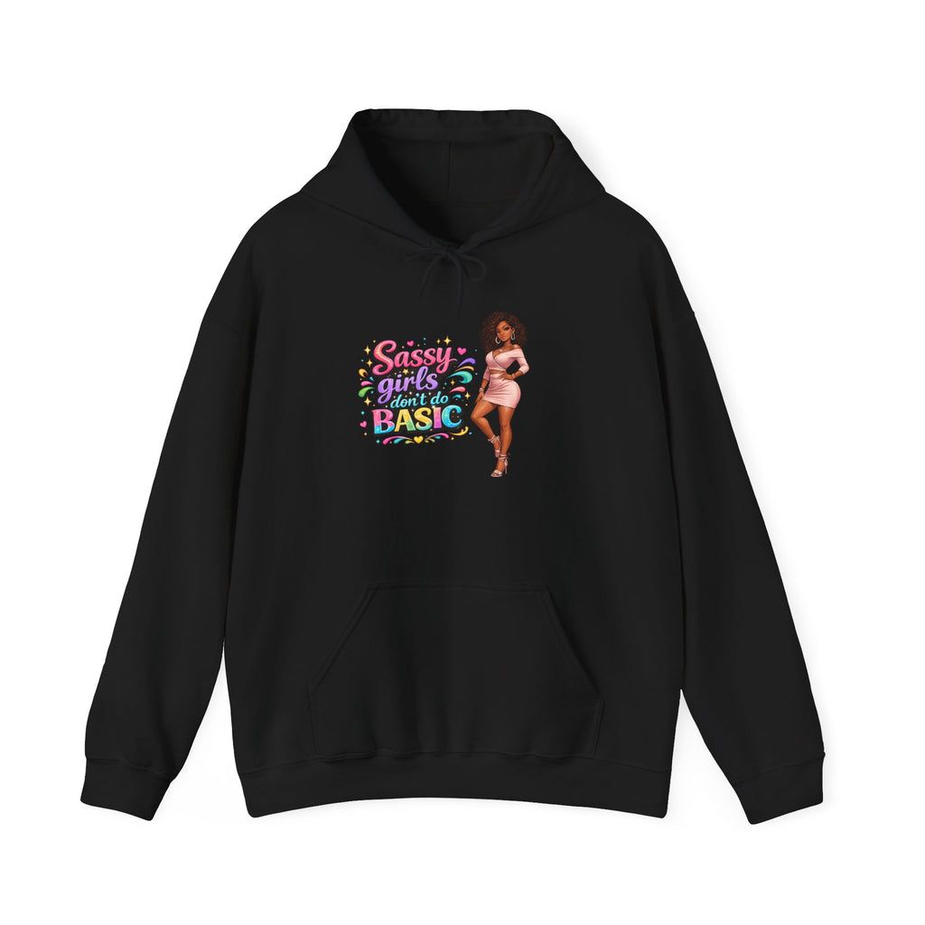 Sassy Girl Isn’t Basic Hoodie – Cute Afro Girl Graphic Sweatshirt
