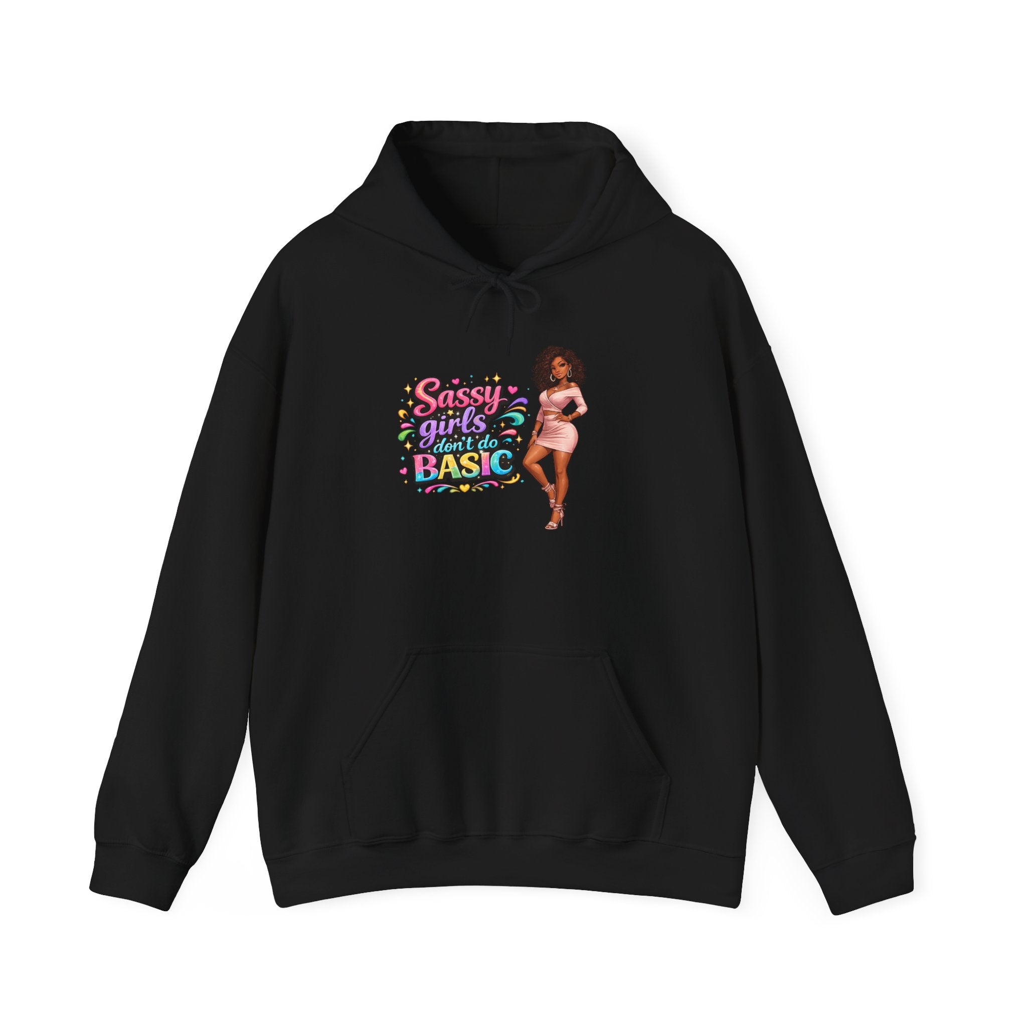 Sassy Girl Isn’t Basic Hoodie – Cute Afro Girl Graphic Sweatshirt