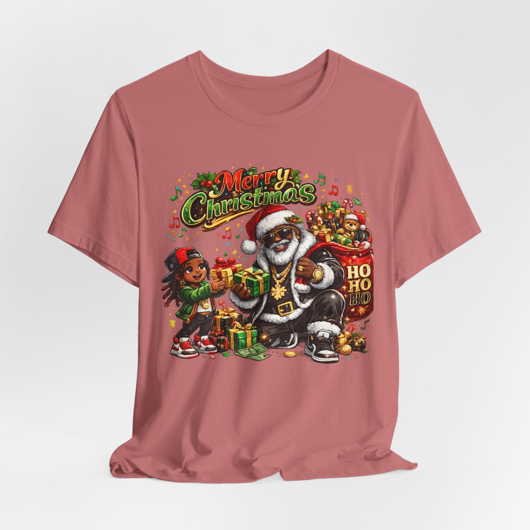 Black Santa Merry Christmas Shirt – Hip Hop Santa Gift Tee | Melanin Family Holiday Shirt