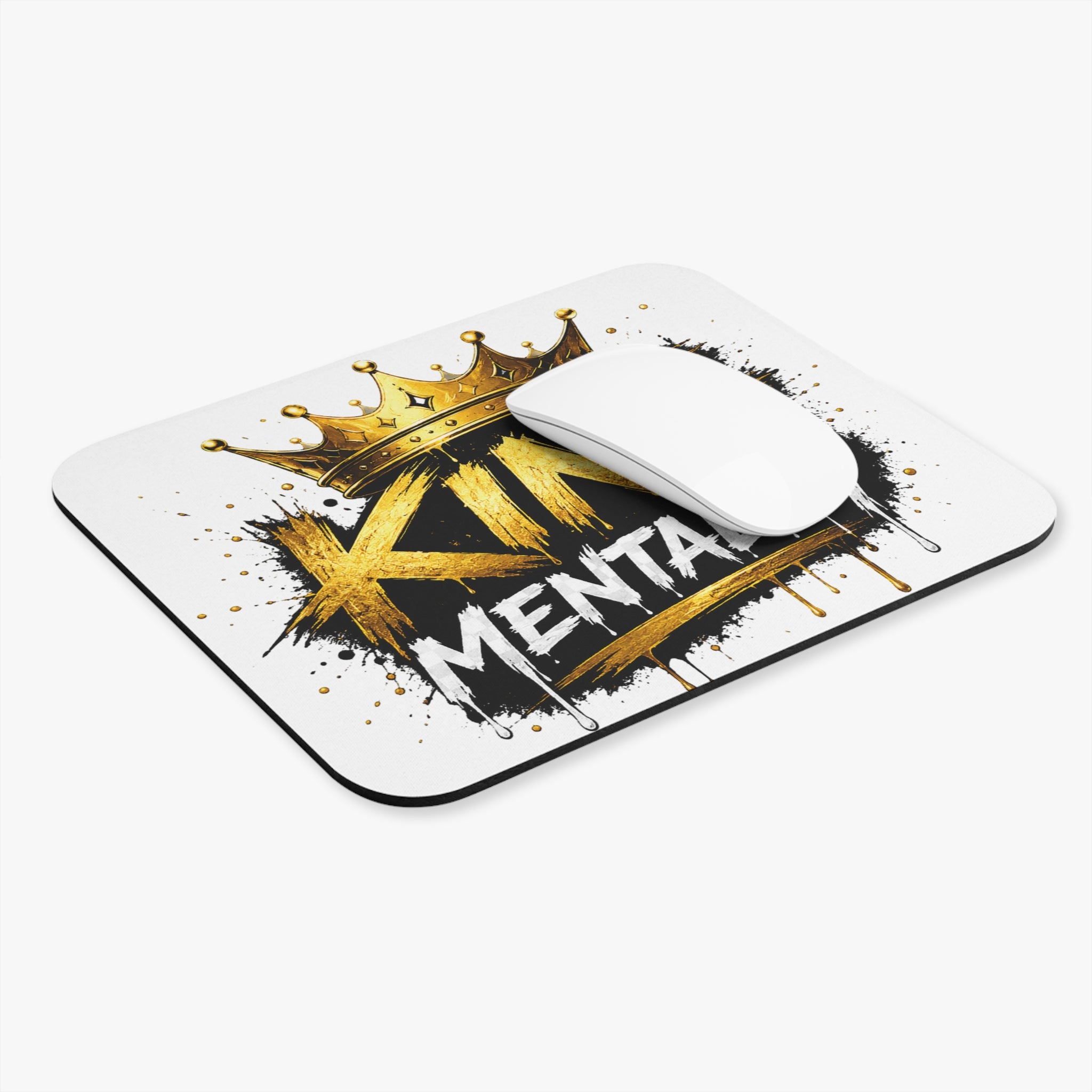 King Mentality Mouse Pad – Bold Gold Crown Graphic Desk Accessory
