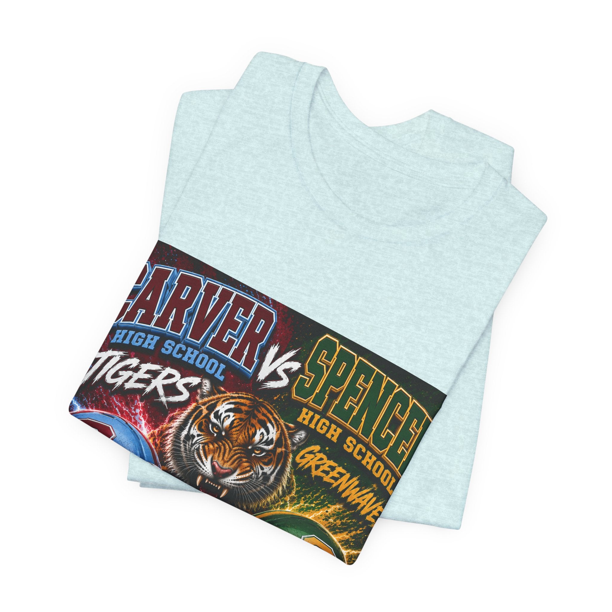Carver vs Spencer High School Rivalry T-Shirt | Tigers vs Greenwaves Two Schools One Rivalry Tee