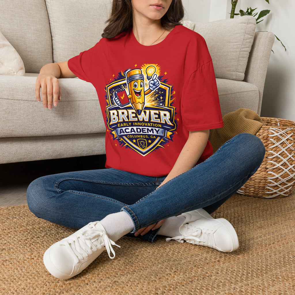 Brewer Early Innovation Academy T-Shirt | Columbus GA School Spirit Tee | BEIA Pencil Mascot Graphic Tee