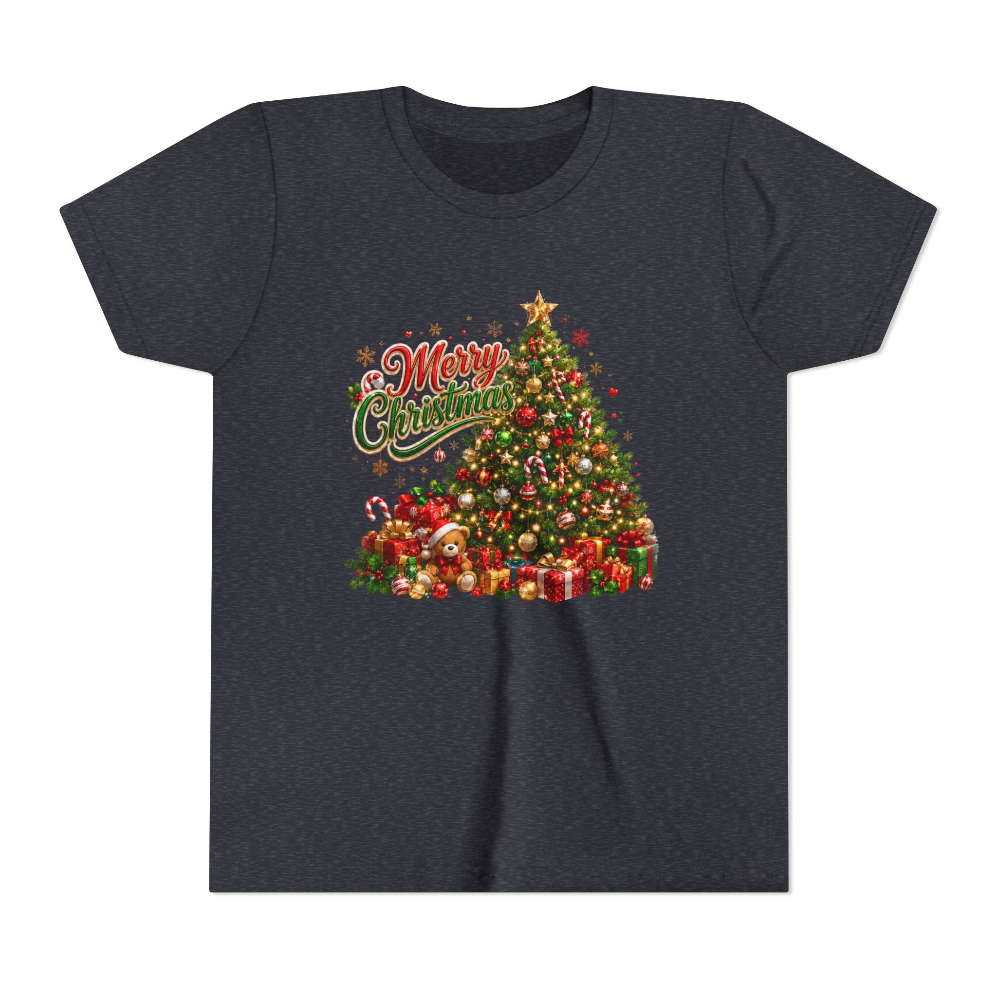 Merry Christmas Tree Shirt – Classic Holiday Tee | Christmas Gift for Kids and Famil