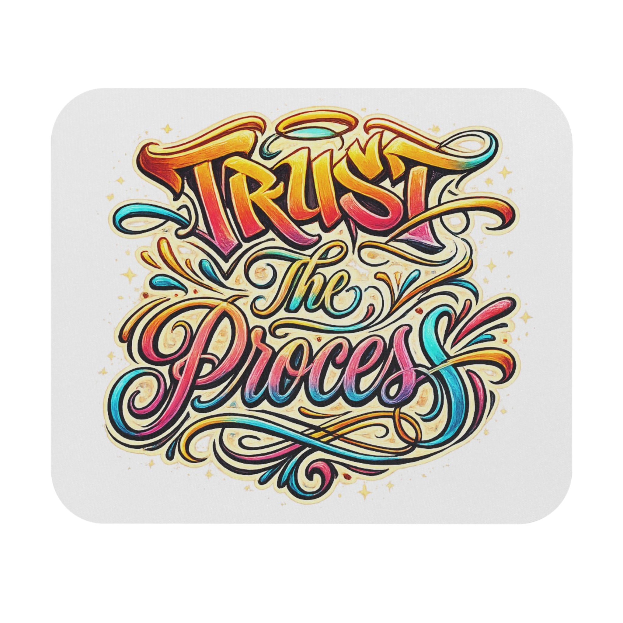 Trust the Process Mouse Pad – Bold Colorful Graphic Desk Accessory