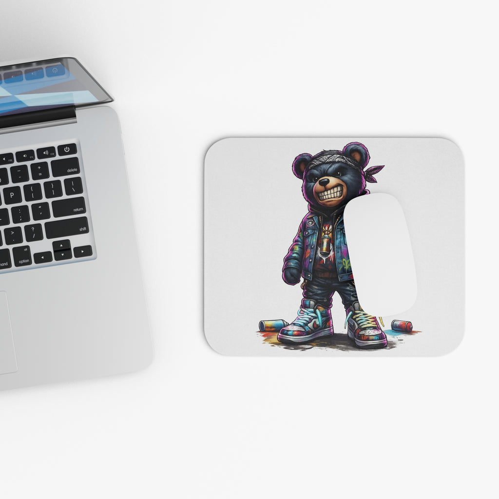 Gangsta Bear Mouse Pad – Bold Street Art Graffiti Graphic Desk Accessory