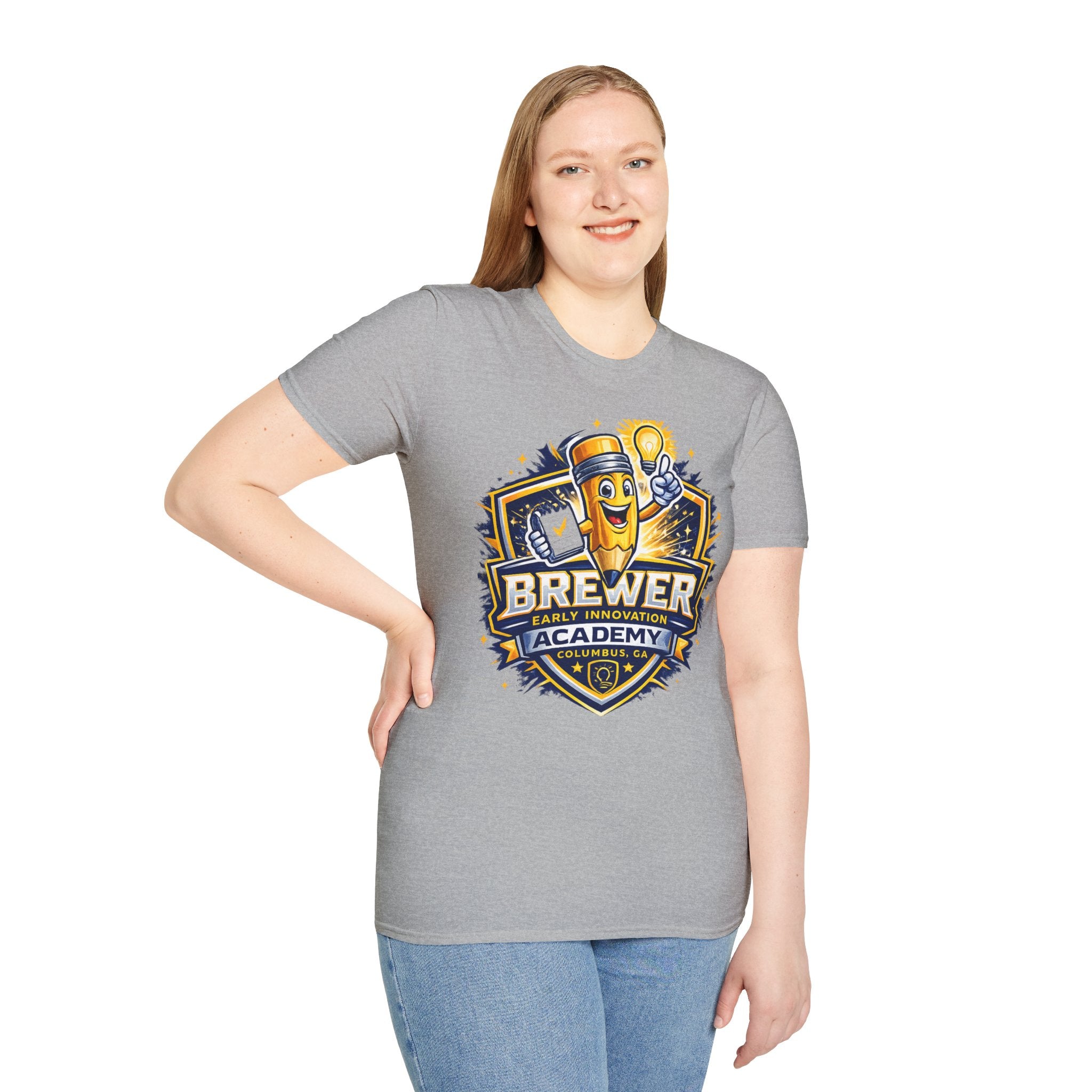 Brewer Early Innovation Academy T-Shirt | Columbus GA School Spirit Tee | BEIA Pencil Mascot Graphic Tee