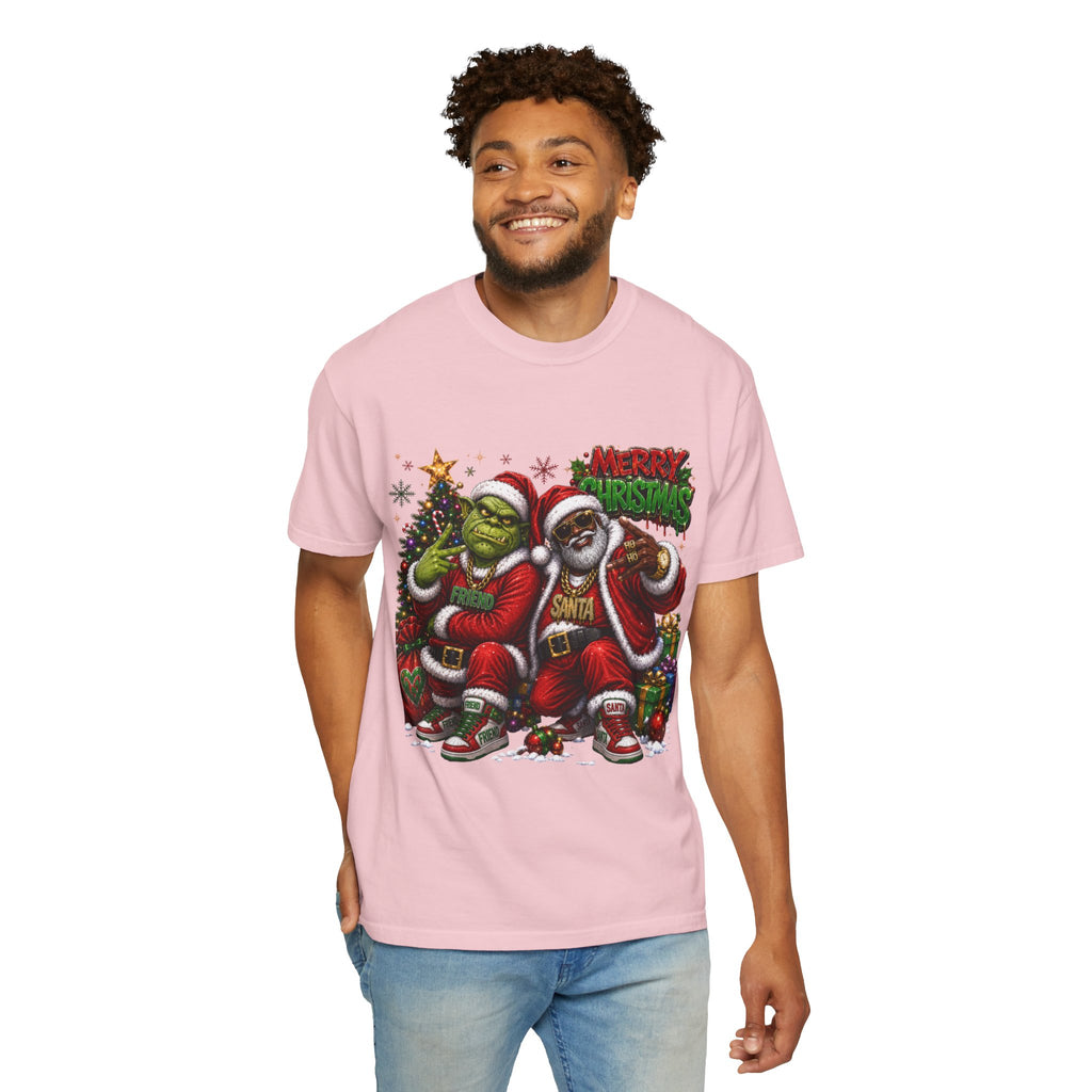 Santa and Friend Merry Christmas Shirt – Hip Hop Holiday Tee | Funny Christmas Gift