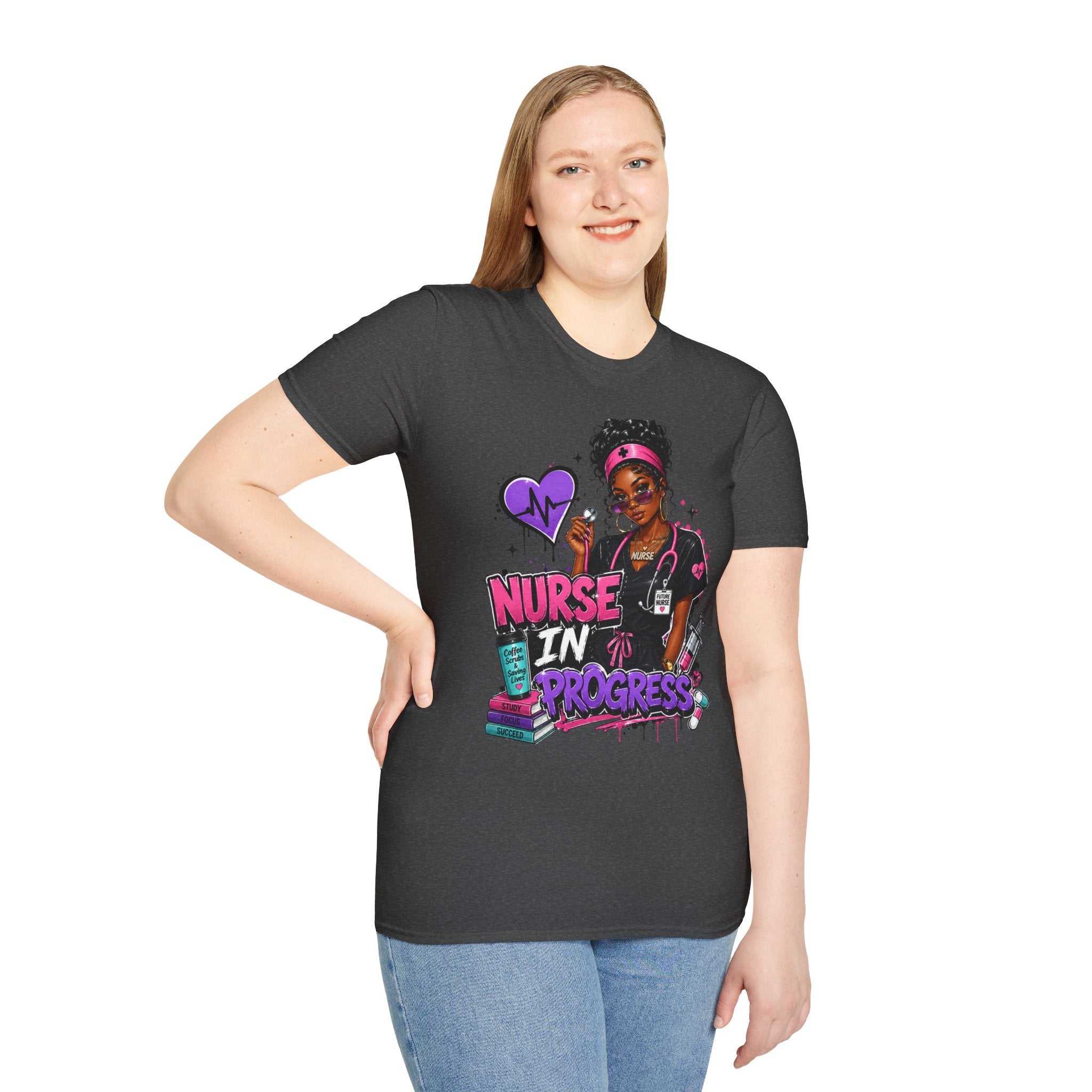 Nurse In Progress T-Shirt | Future Nurse Gift | Black Girl Nurse Graphic Tee