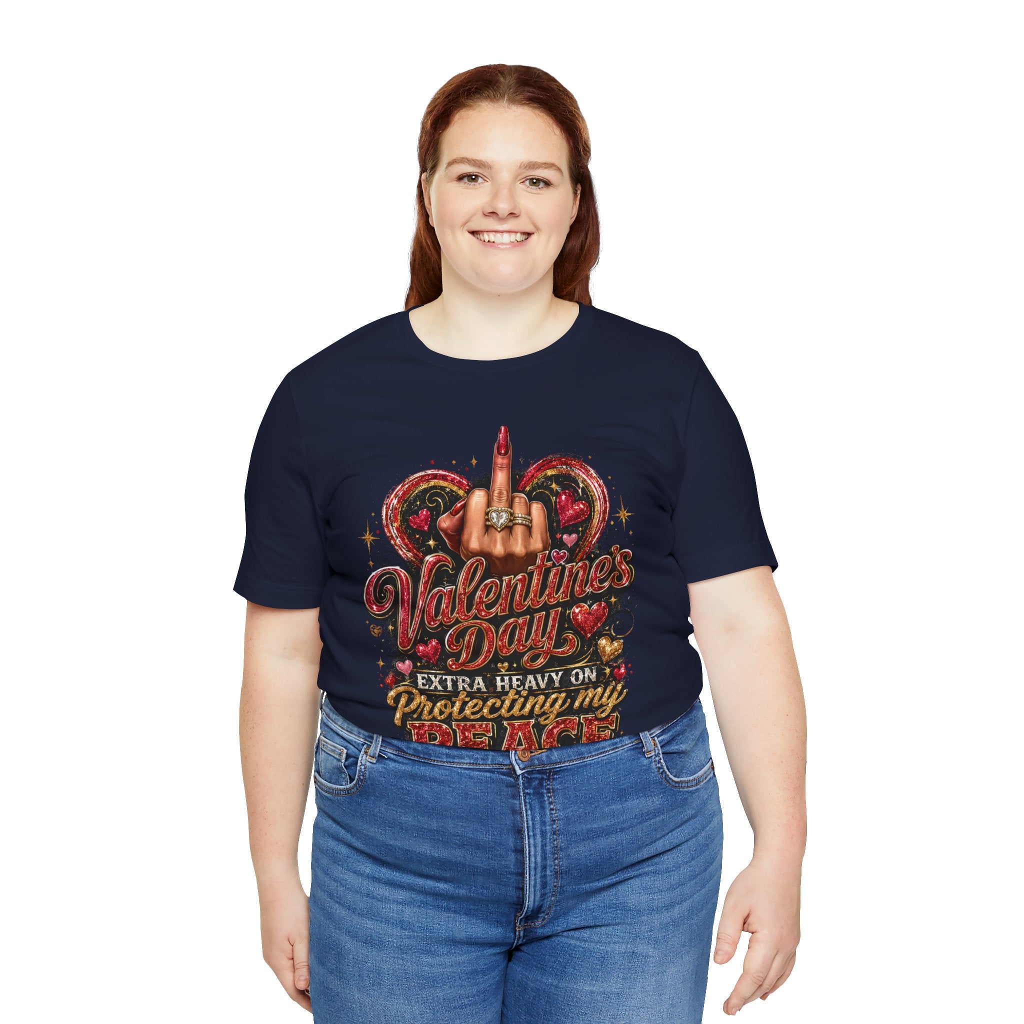 Valentine's Day Extra Heavy on Protecting My Peace – Funny Valentine T-Shirt