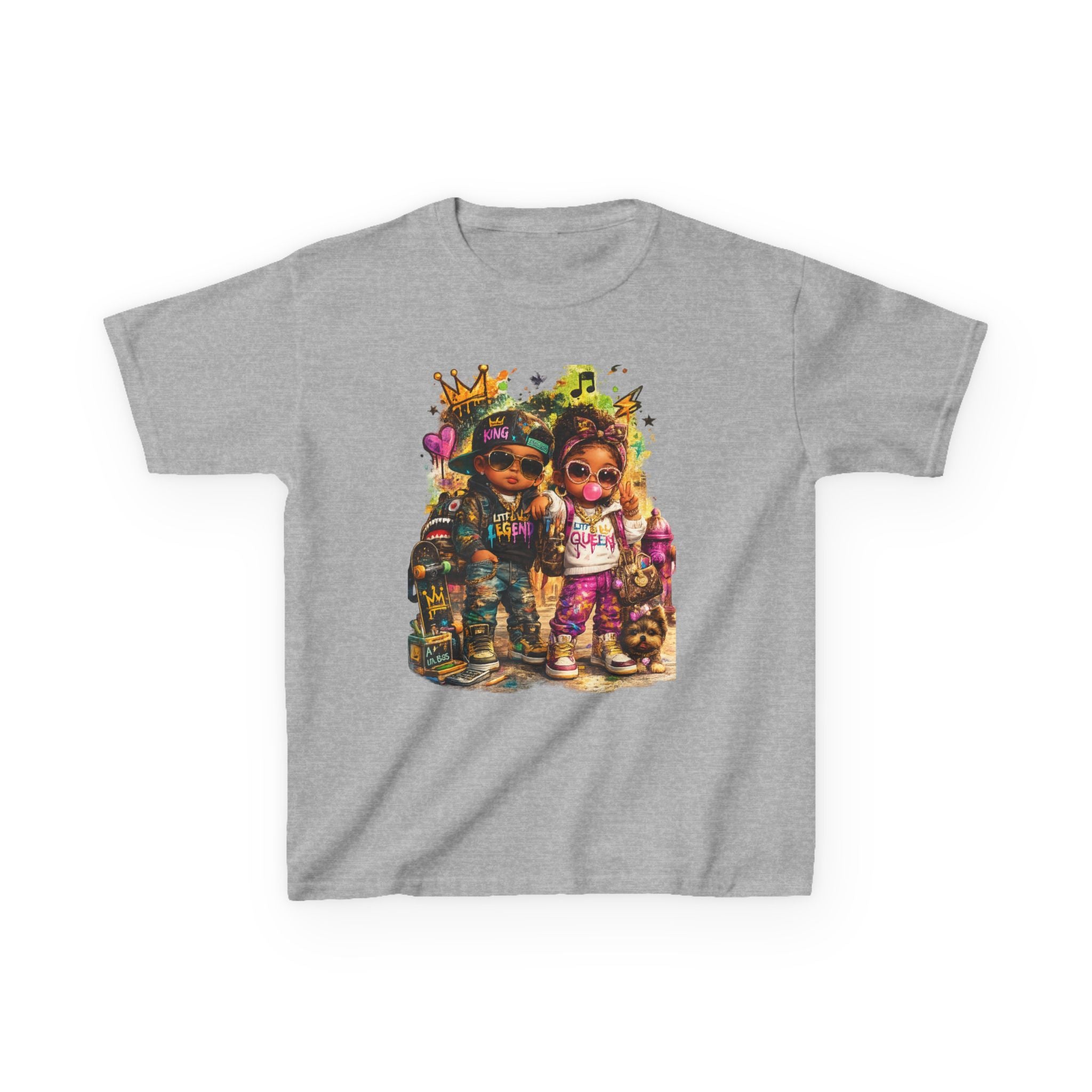 Lil Legend & Lil Queen T-Shirt | Hip Hop Kids Graffiti Graphic Tee | Urban Streetwear Kids Shirt