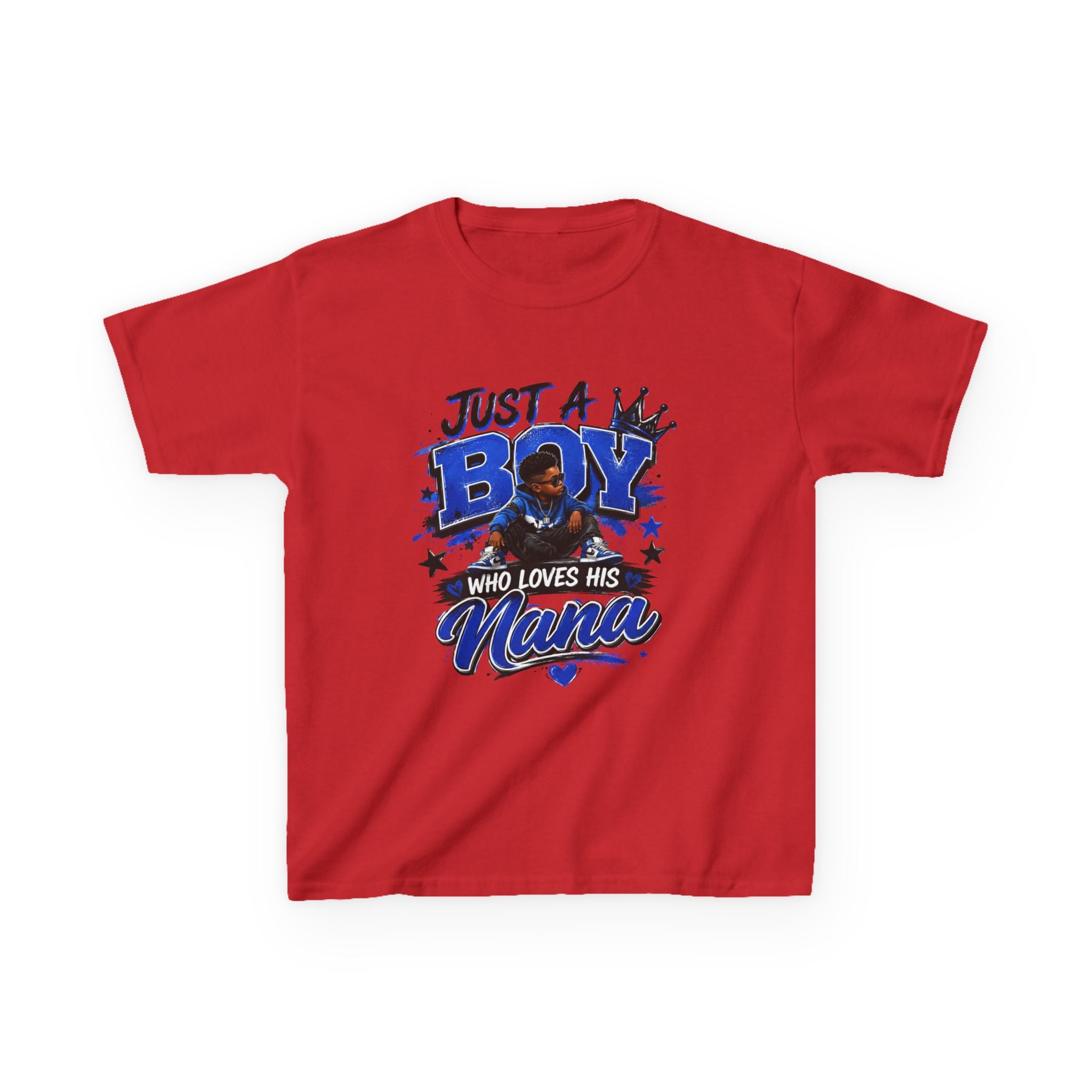 Just a Boy Who Loves His Nana T-Shirt | Hip Hop Kids Graphic Tee | Nana Gift Shirt for Boys