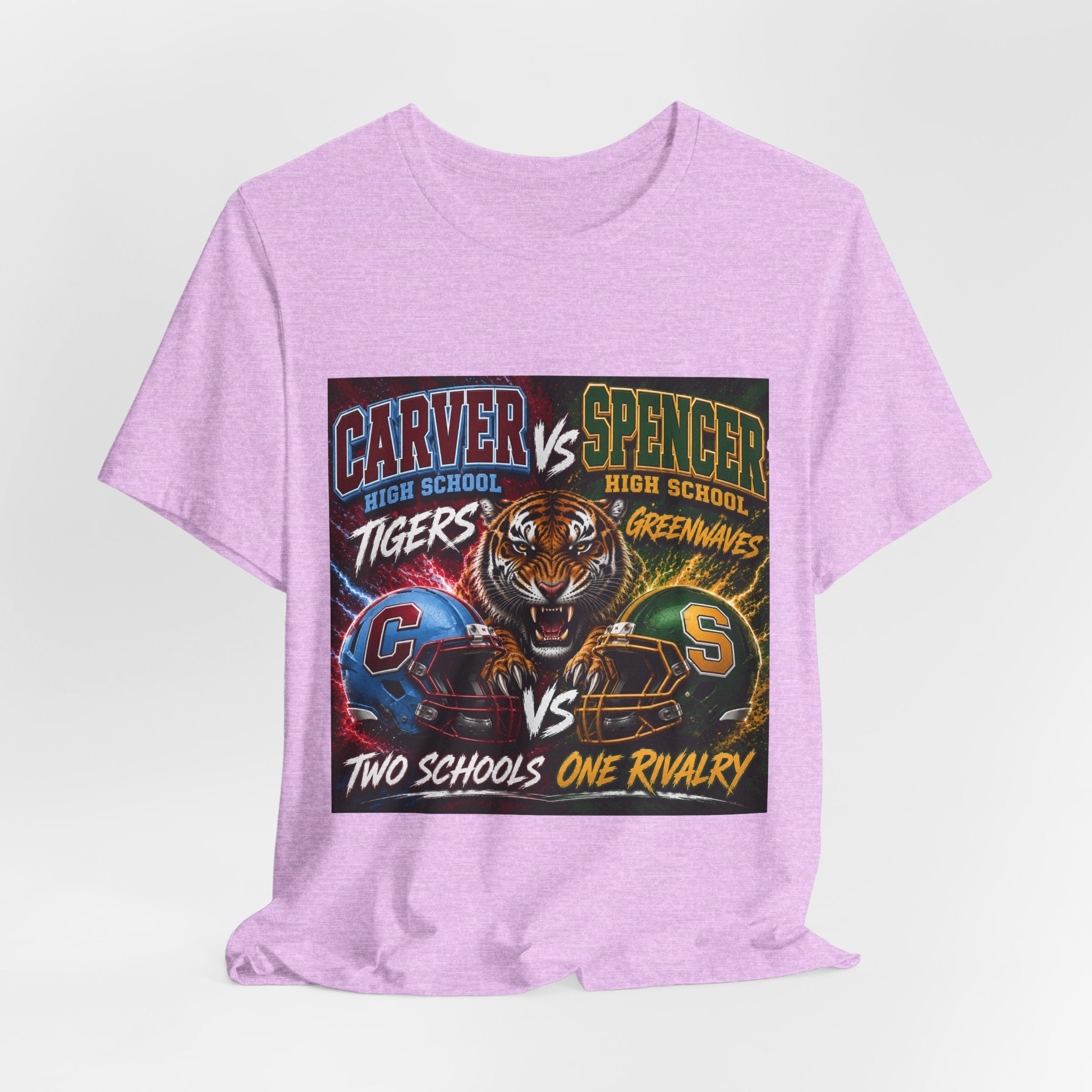 Carver vs Spencer High School Rivalry T-Shirt | Tigers vs Greenwaves Two Schools One Rivalry Tee