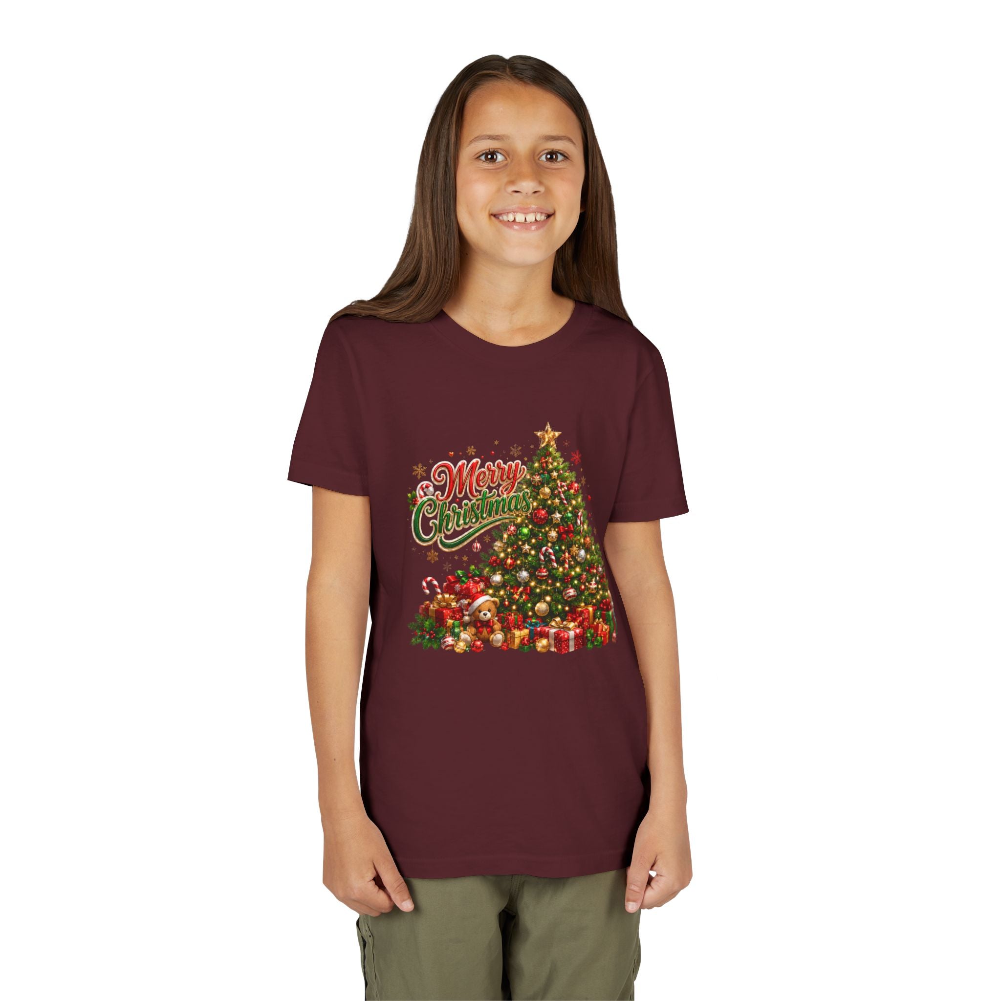 Merry Christmas Tree Shirt – Classic Holiday Tee | Christmas Gift for Kids and Famil