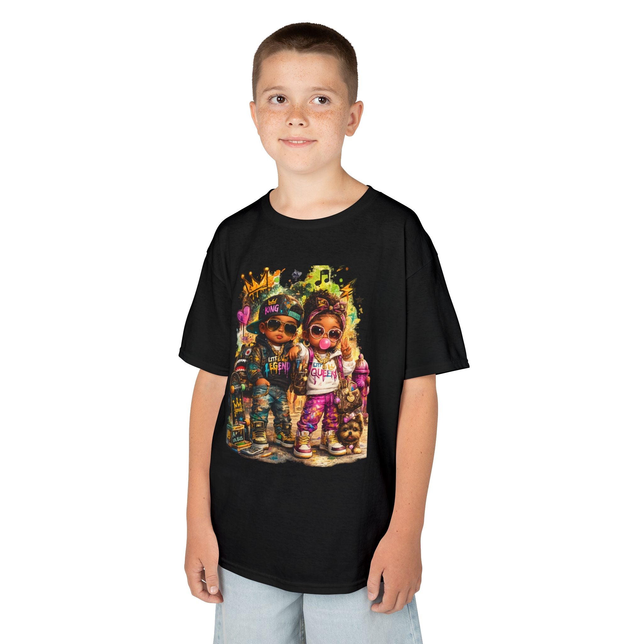 Lil Legend & Lil Queen T-Shirt | Hip Hop Kids Graffiti Graphic Tee | Urban Streetwear Kids Shirt