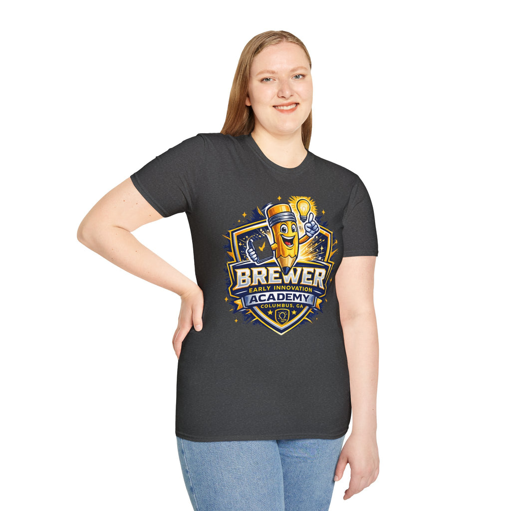 Brewer Early Innovation Academy T-Shirt | Columbus GA School Spirit Tee | BEIA Pencil Mascot Graphic Tee