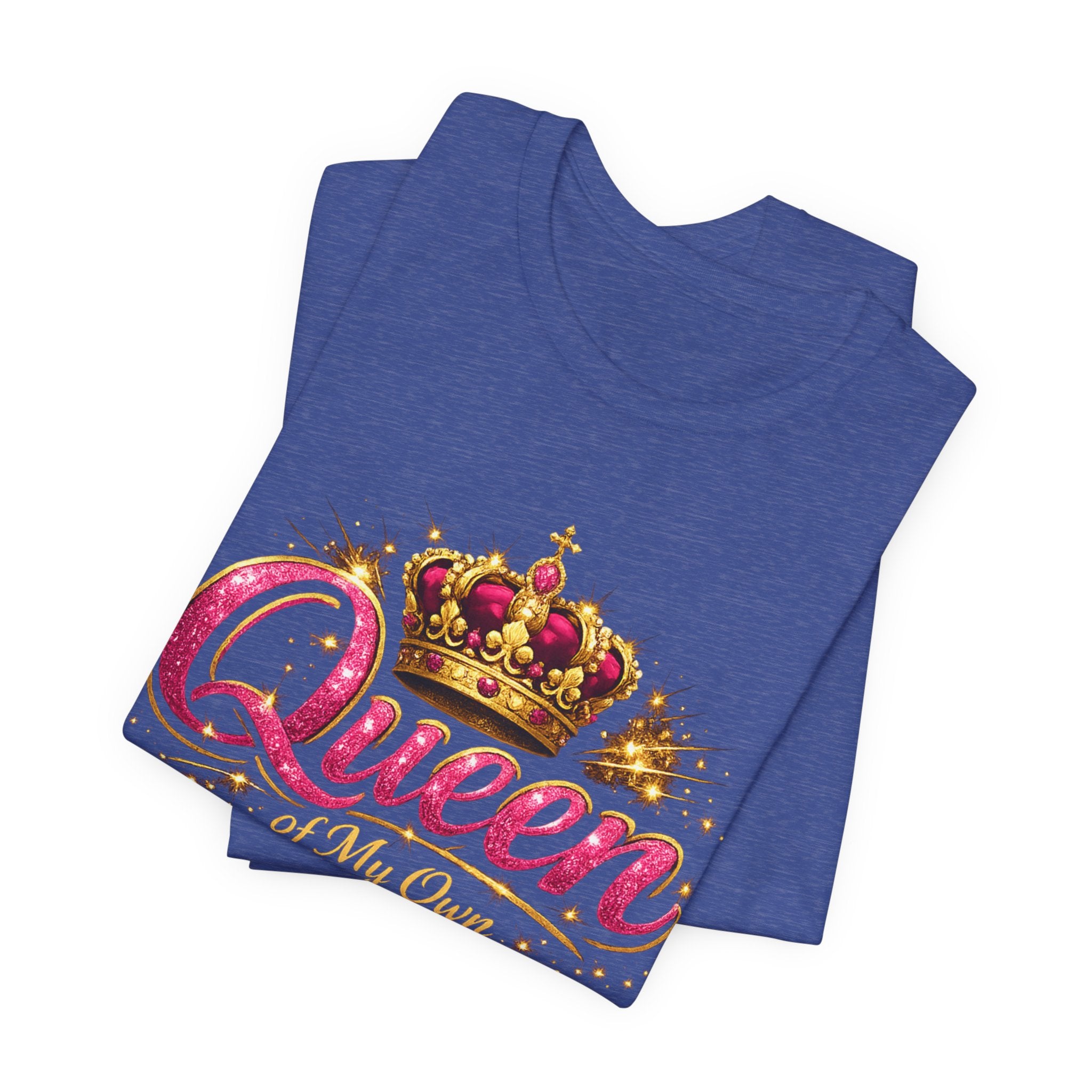 Queen of My Own Life T-Shirt | Crown Glitter Graphic Tee for Women