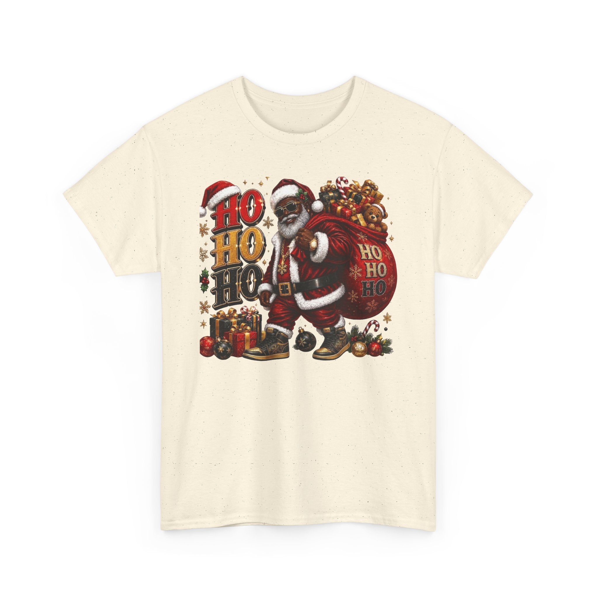 Black Santa Ho Ho Ho Shirt – Melanin Christmas Tee | Holiday Gift for Himz xc