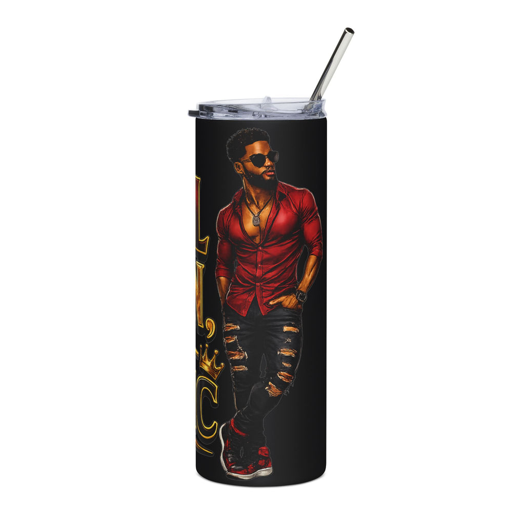 Real Man, Not Basic Tumbler | King Crown 20oz Insulated Cup