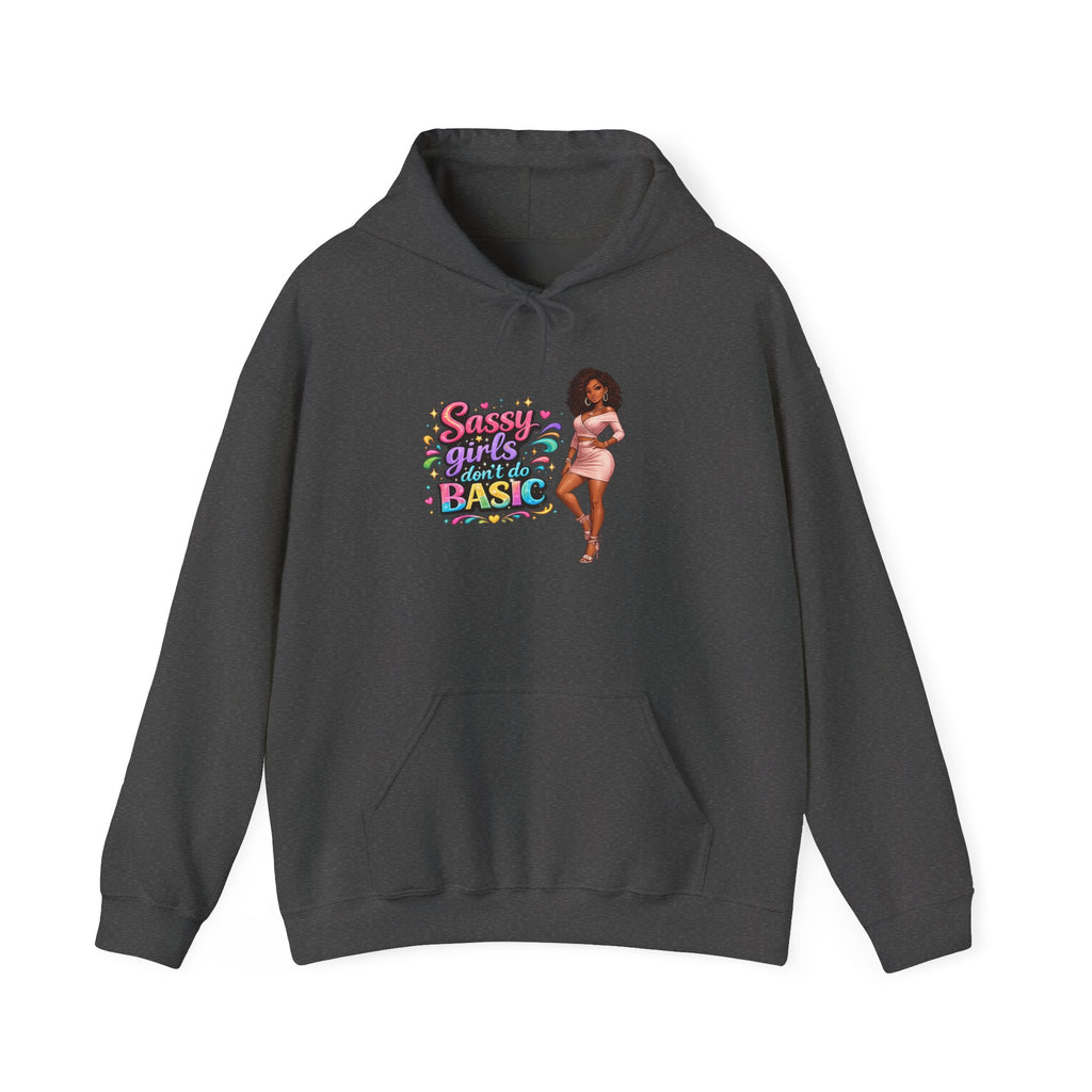 Sassy Girl Isn’t Basic Hoodie – Cute Afro Girl Graphic Sweatshirt