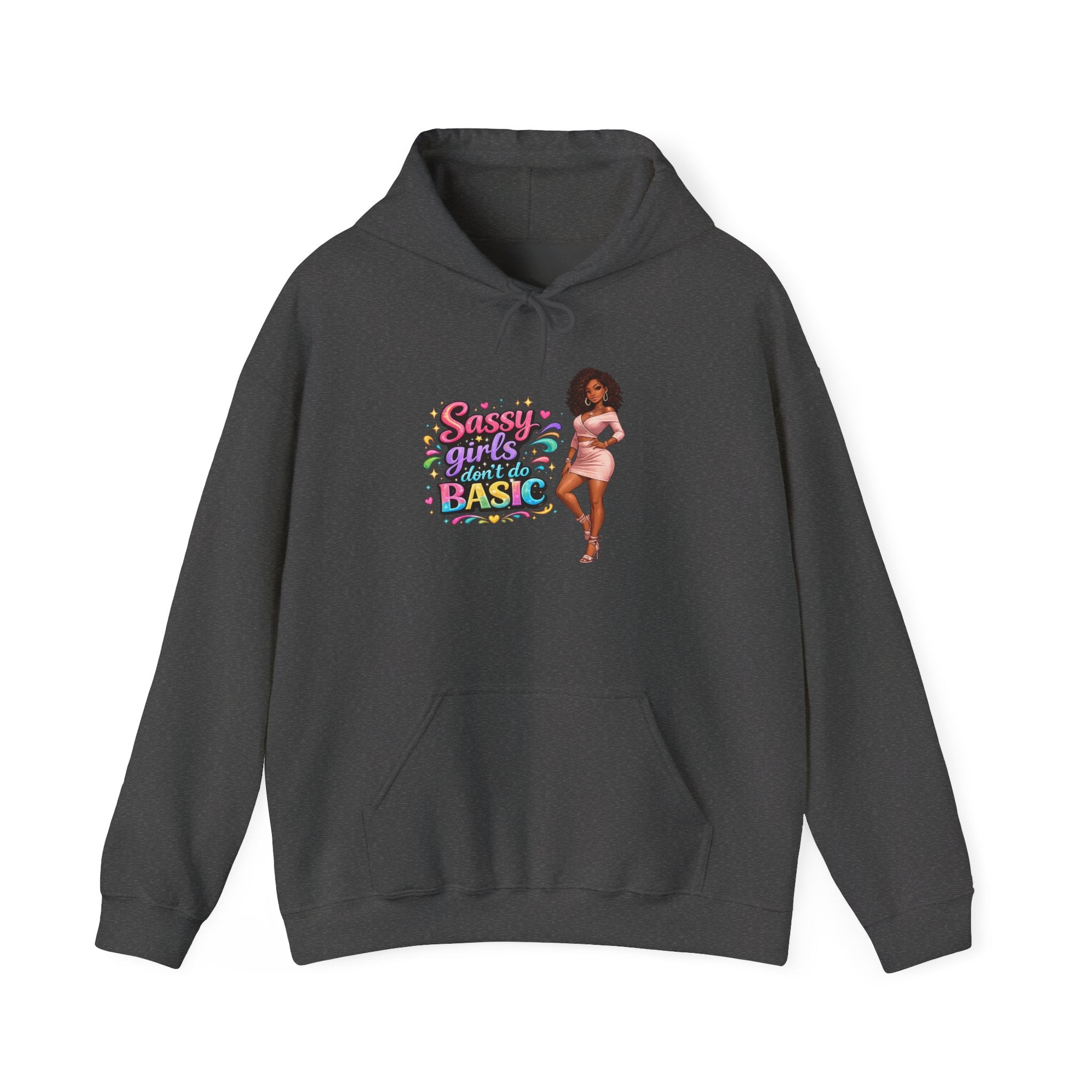 Sassy Girl Isn’t Basic Hoodie – Cute Afro Girl Graphic Sweatshirt