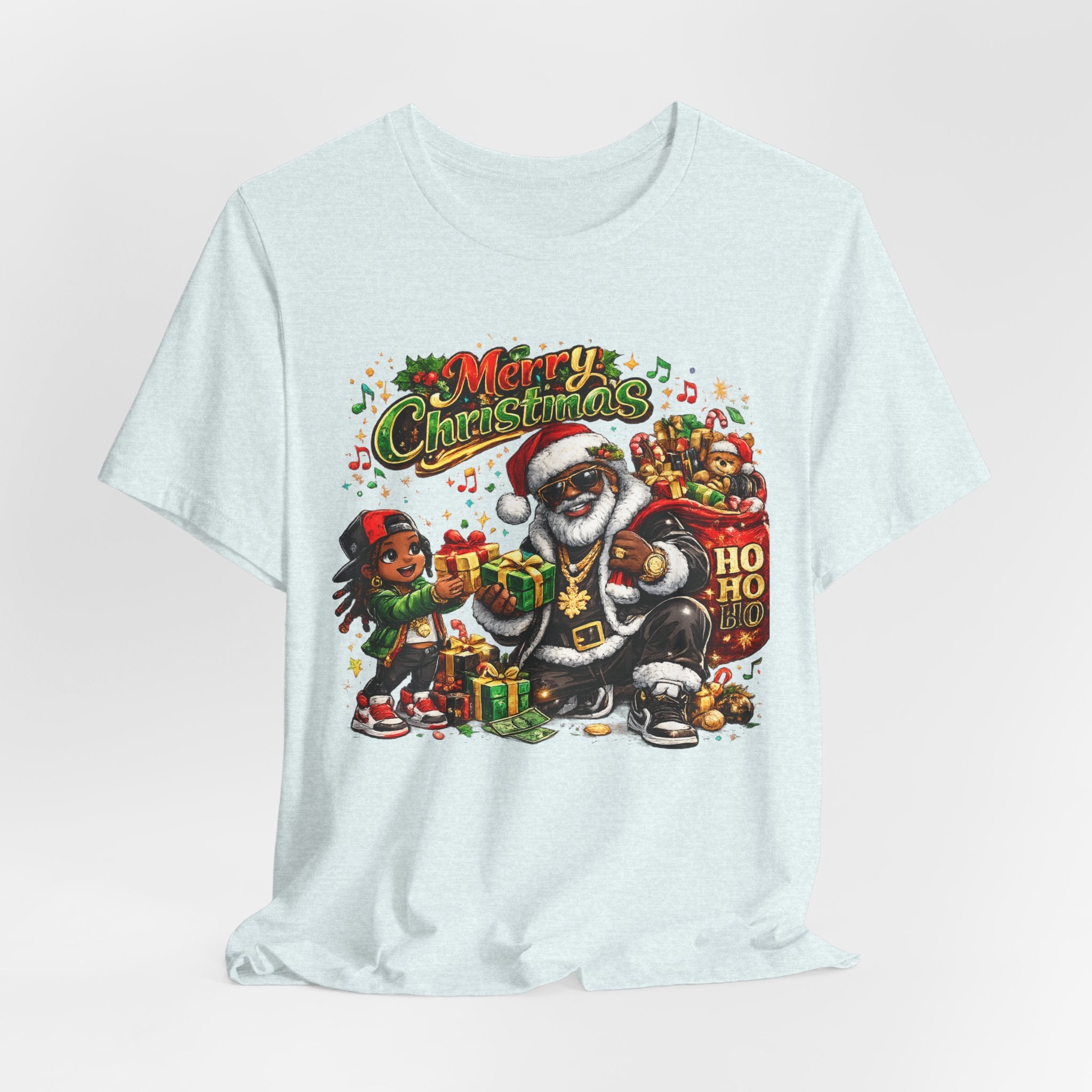 Black Santa Merry Christmas Shirt – Hip Hop Santa Gift Tee | Melanin Family Holiday Shirt