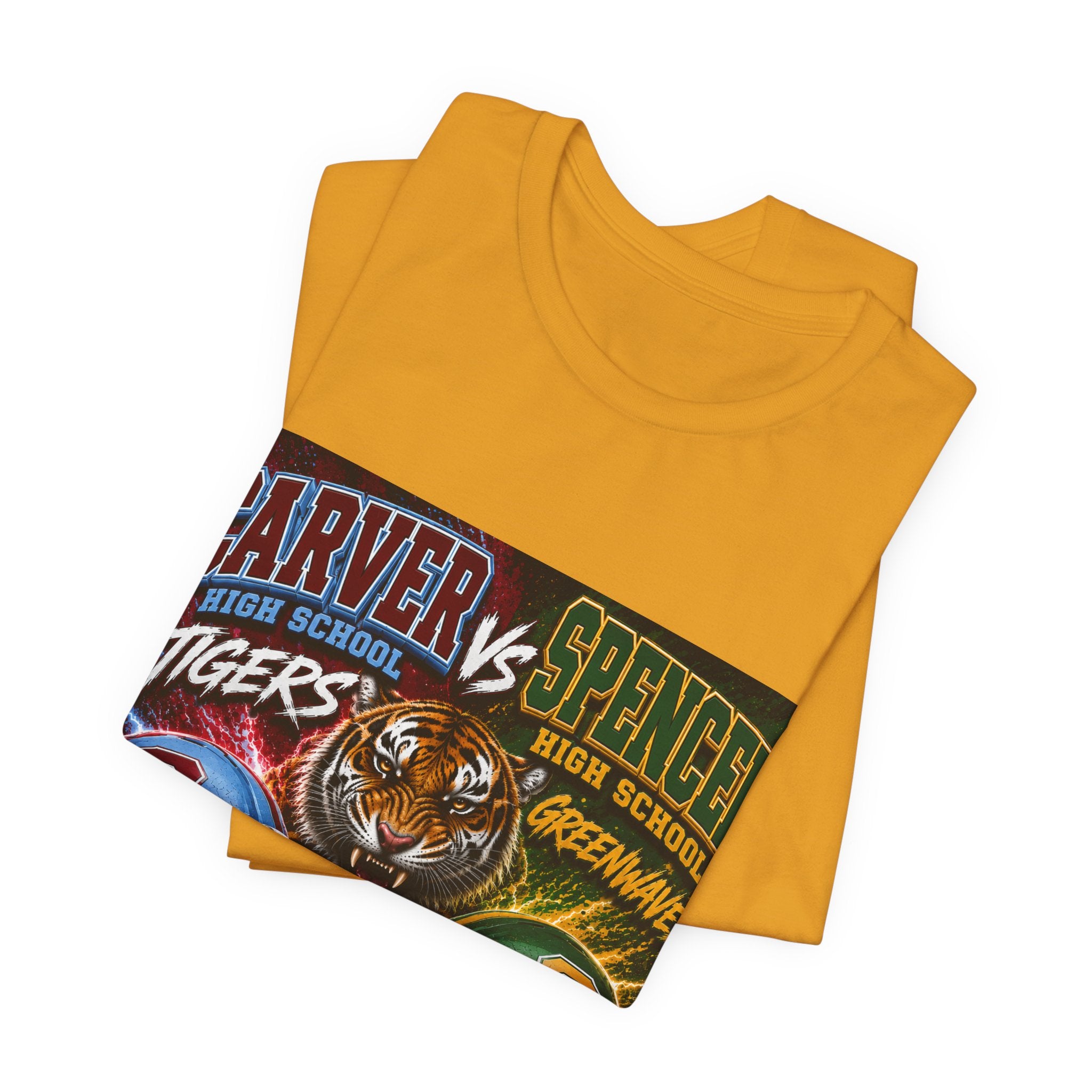Carver vs Spencer High School Rivalry T-Shirt | Tigers vs Greenwaves Two Schools One Rivalry Tee