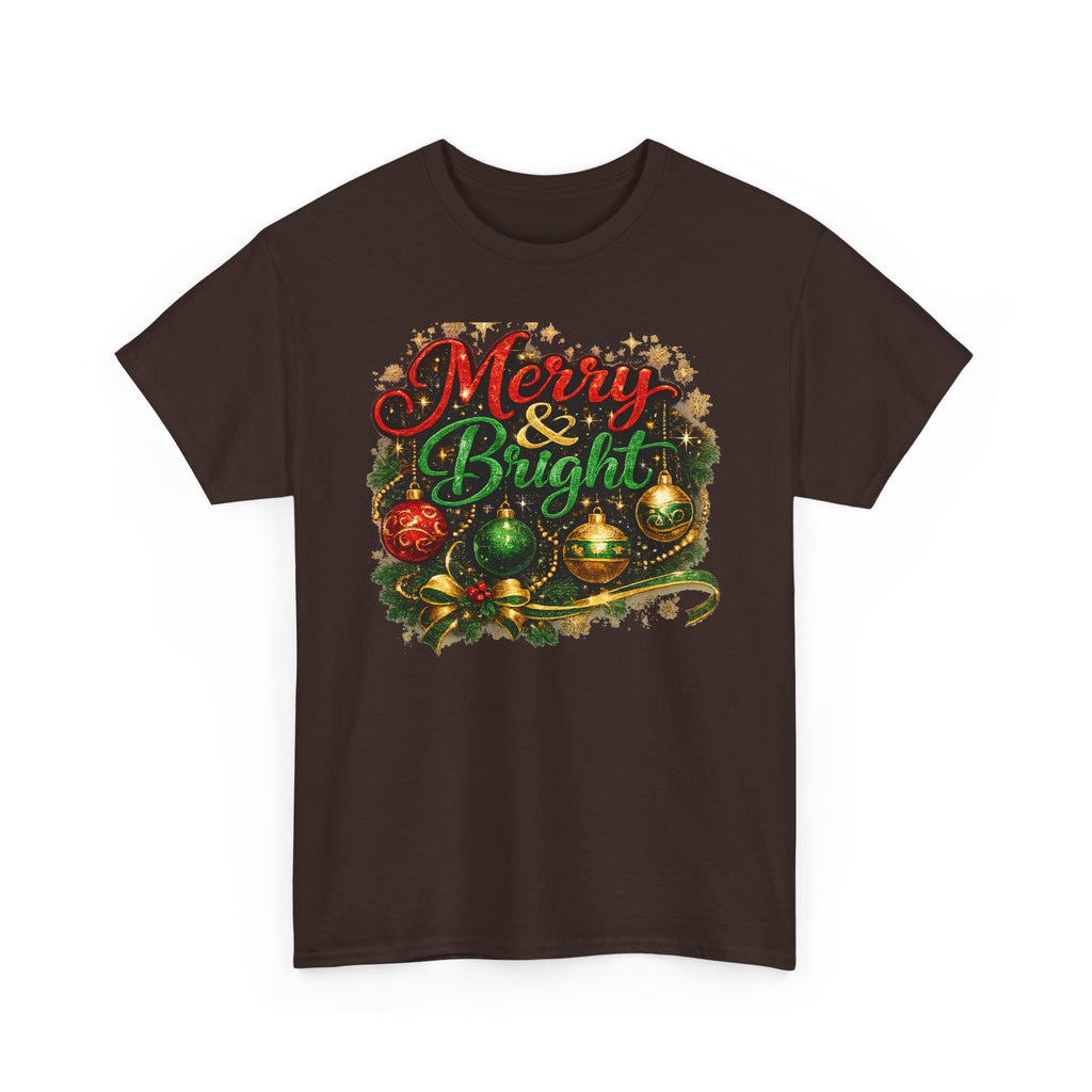 Merry and Bright Christmas Shirt – Glitter Holiday Tee | Classic Christmas Gift