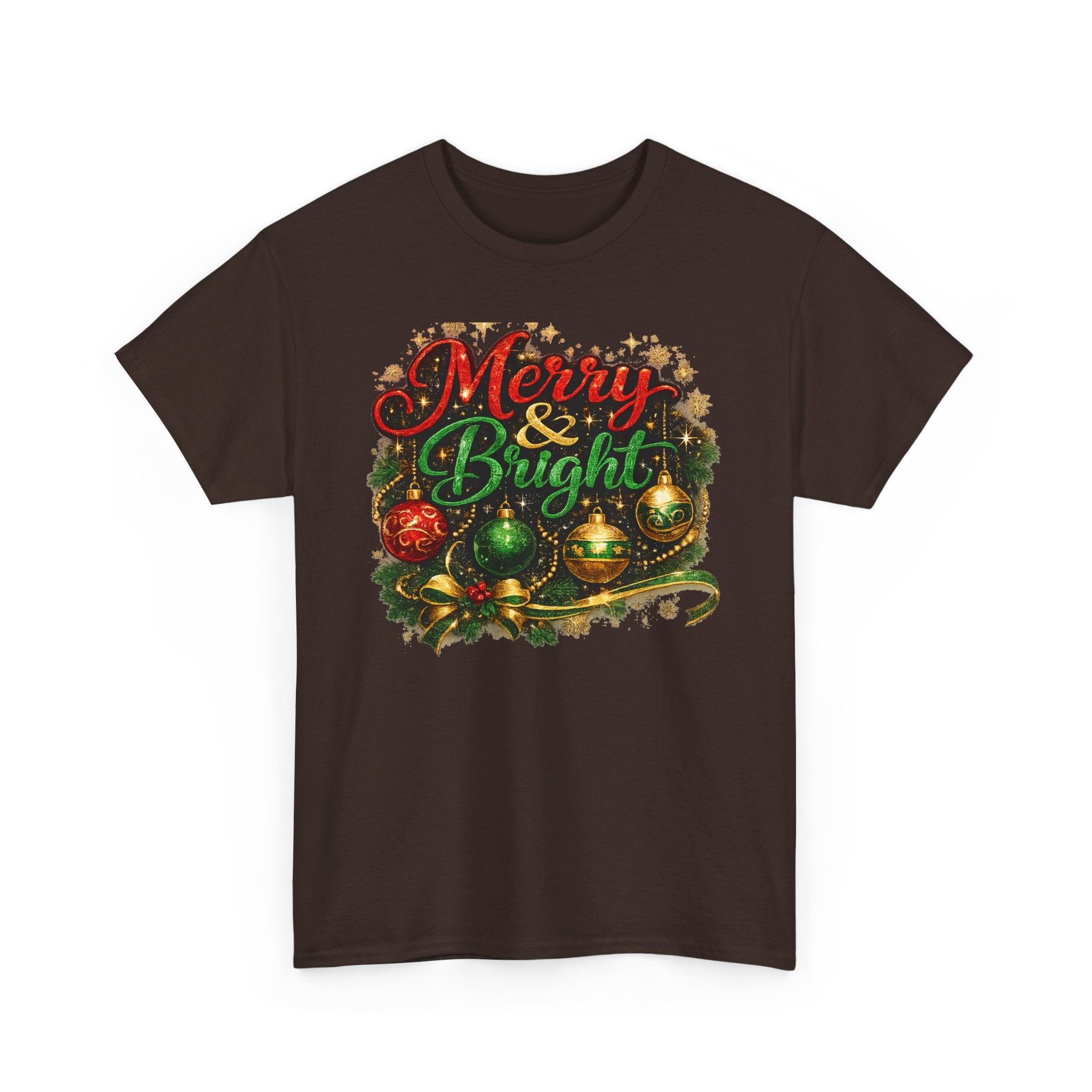 Merry and Bright Christmas Shirt – Glitter Holiday Tee | Classic Christmas Gift