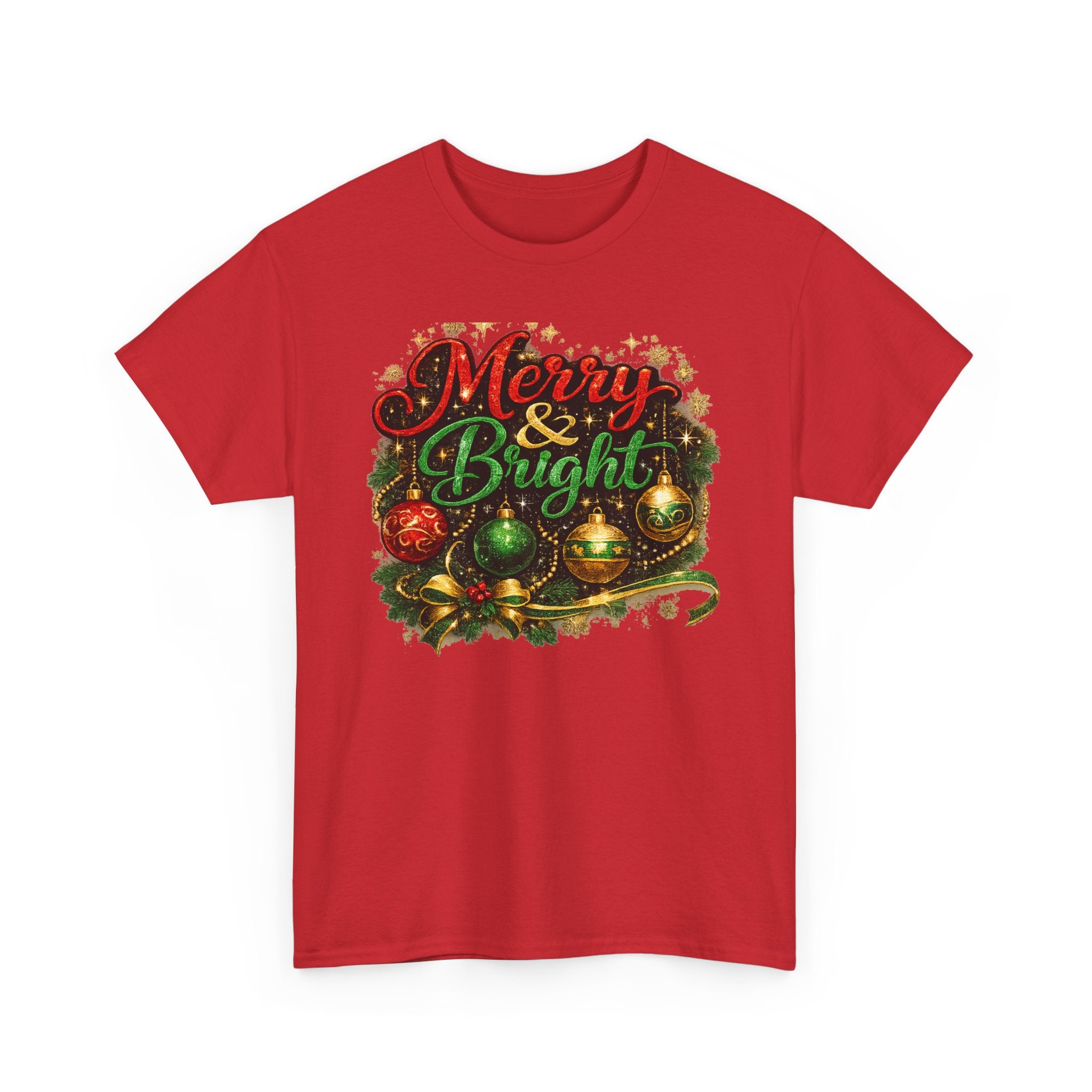 Merry and Bright Christmas Shirt – Glitter Holiday Tee | Classic Christmas Gift