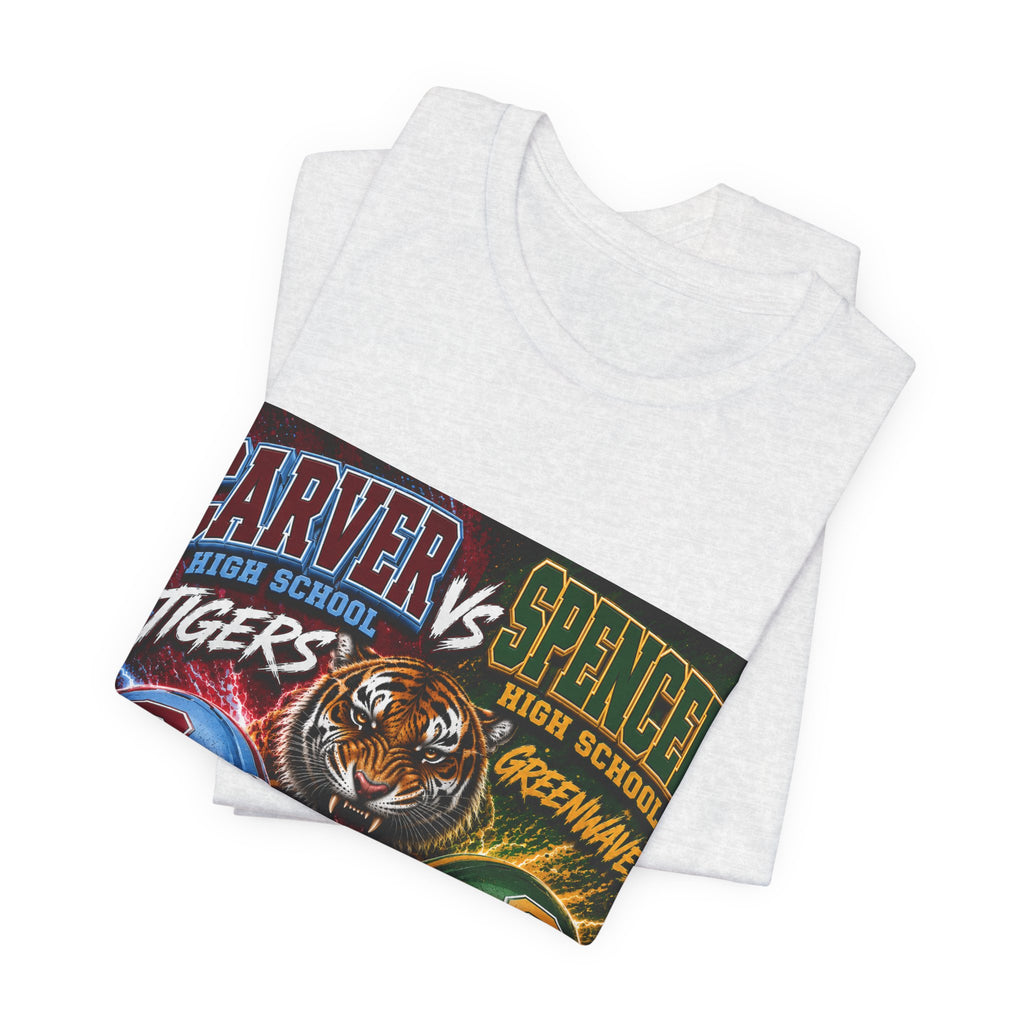 Carver vs Spencer High School Rivalry T-Shirt | Tigers vs Greenwaves Two Schools One Rivalry Tee