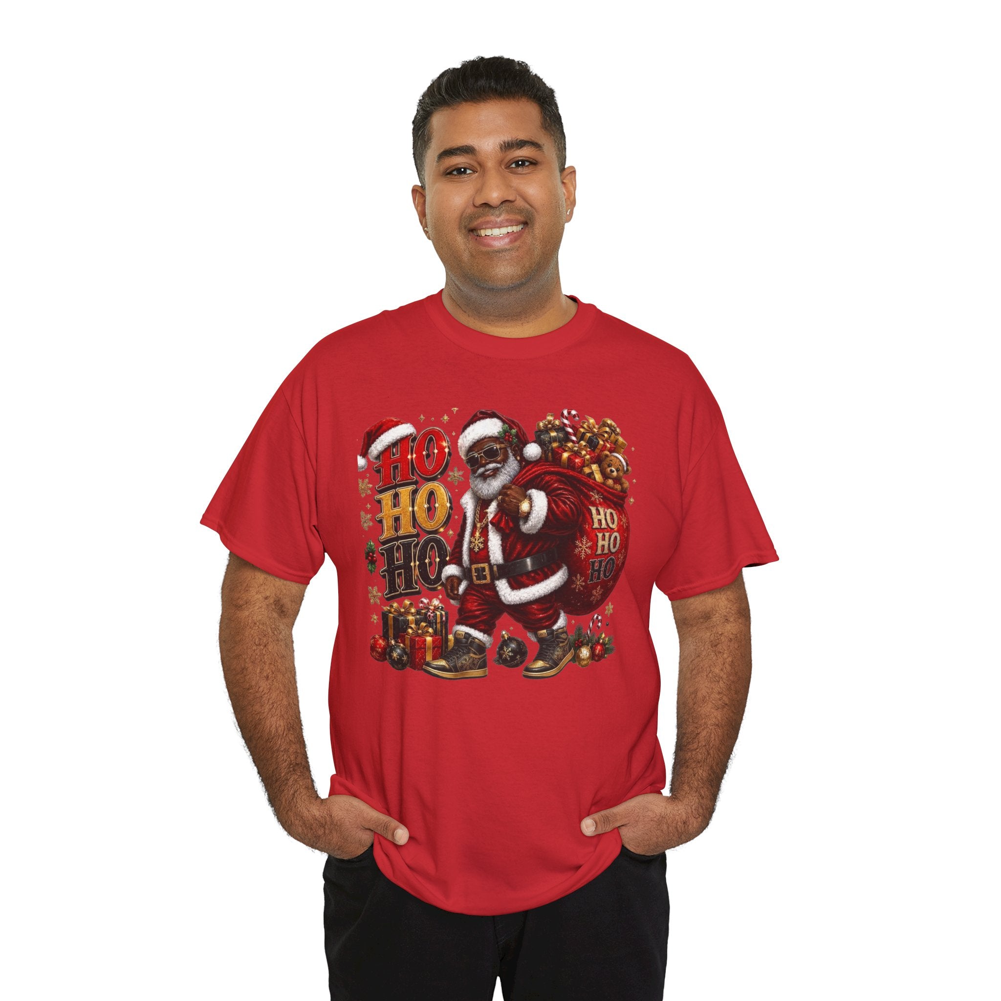 Black Santa Ho Ho Ho Shirt – Melanin Christmas Tee | Holiday Gift for Himz xc