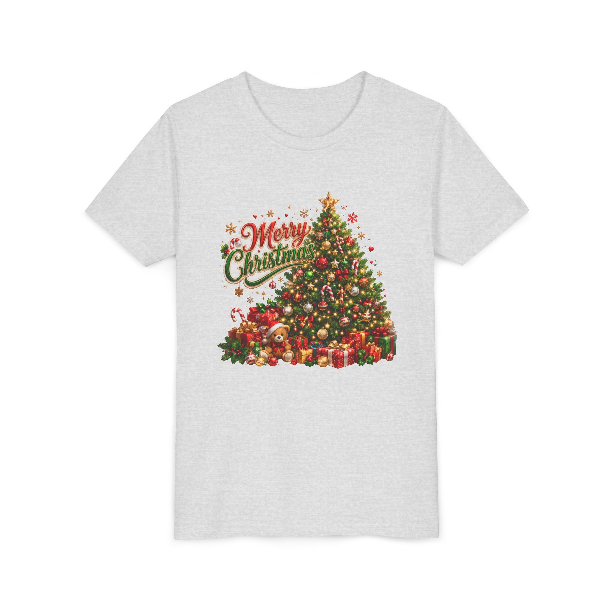 Merry Christmas Tree Shirt – Classic Holiday Tee | Christmas Gift for Kids and Famil