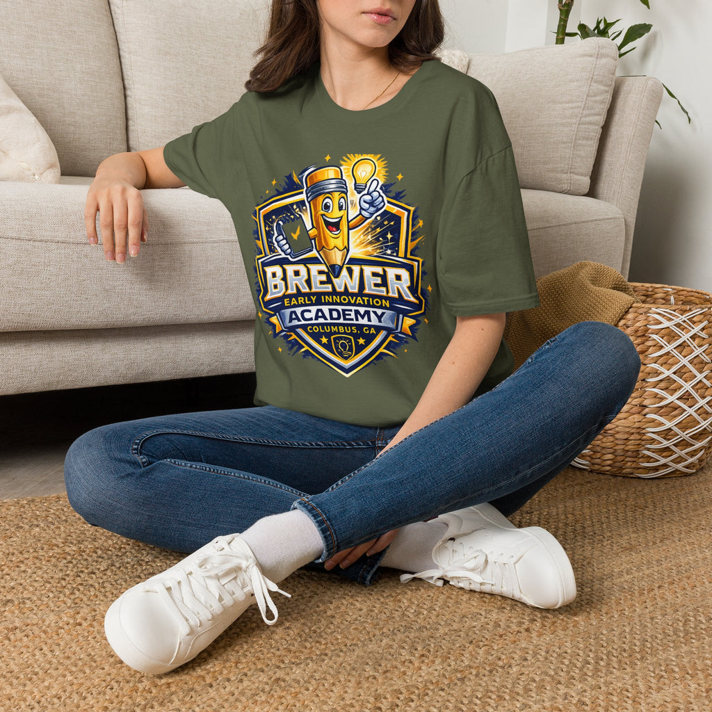 Brewer Early Innovation Academy T-Shirt | Columbus GA School Spirit Tee | BEIA Pencil Mascot Graphic Tee