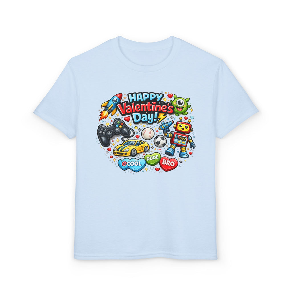 Happy Valentine's Day Cool Dude Bro Youth T-Shirt – Boys Gamer Robot Tee