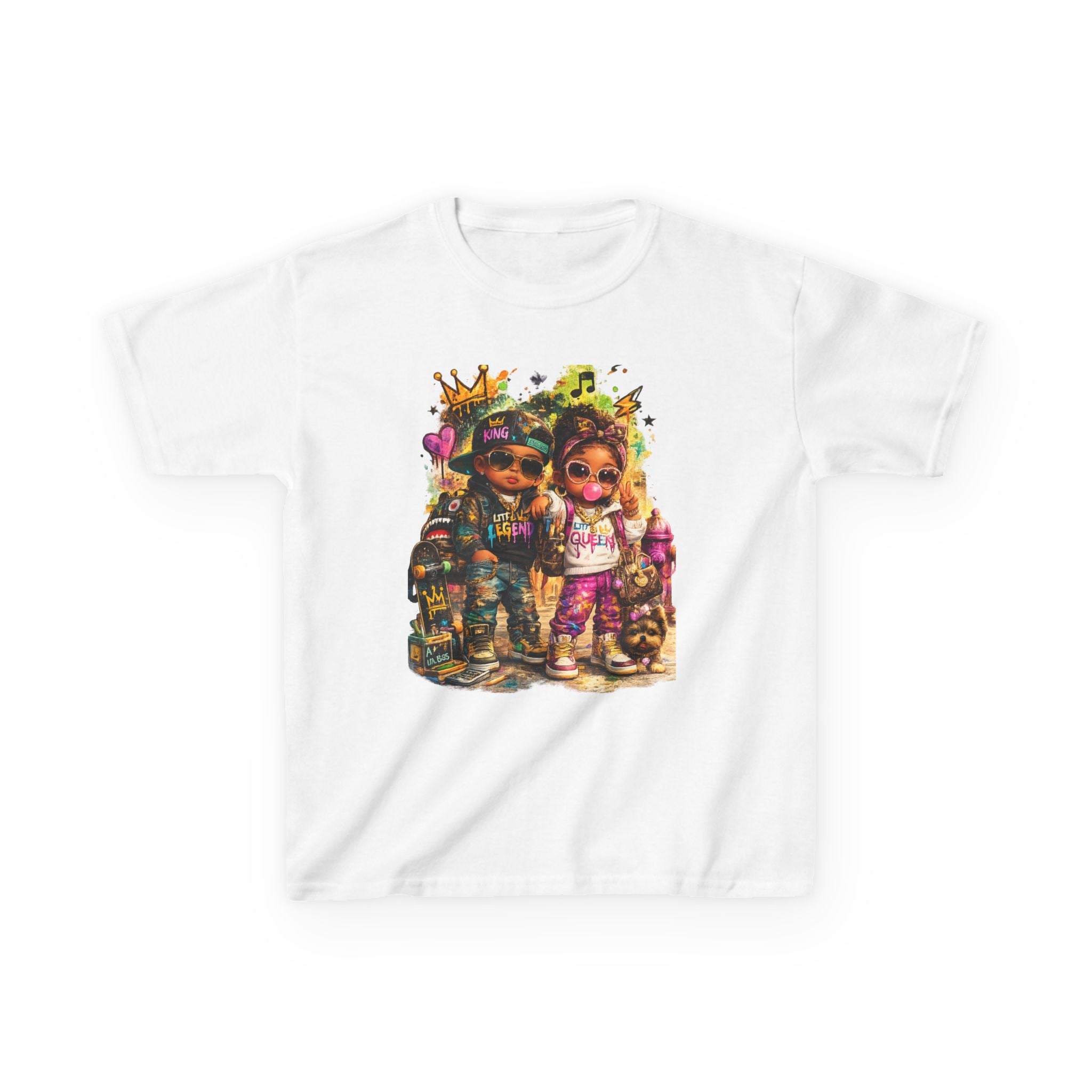 Lil Legend & Lil Queen T-Shirt | Hip Hop Kids Graffiti Graphic Tee | Urban Streetwear Kids Shirt